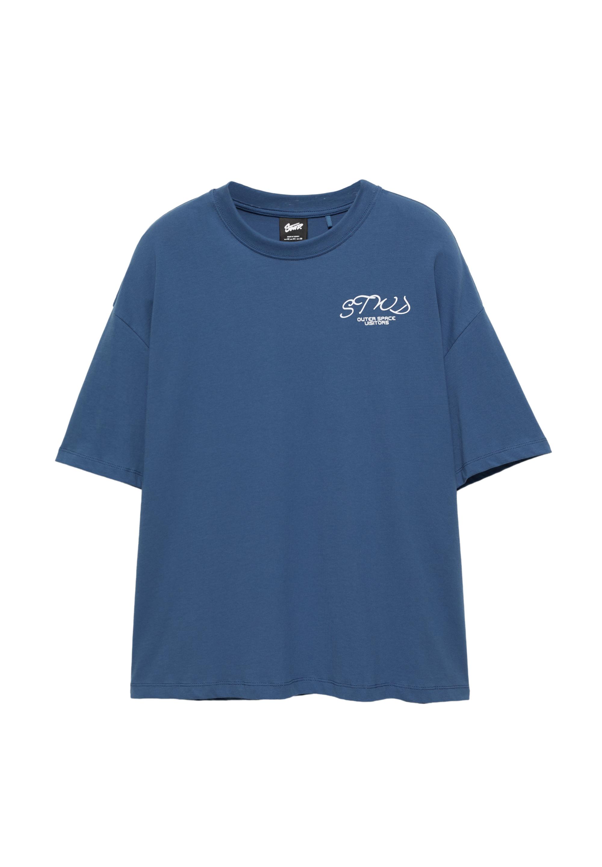 Boxy-fit graphic T-shirt — Navy