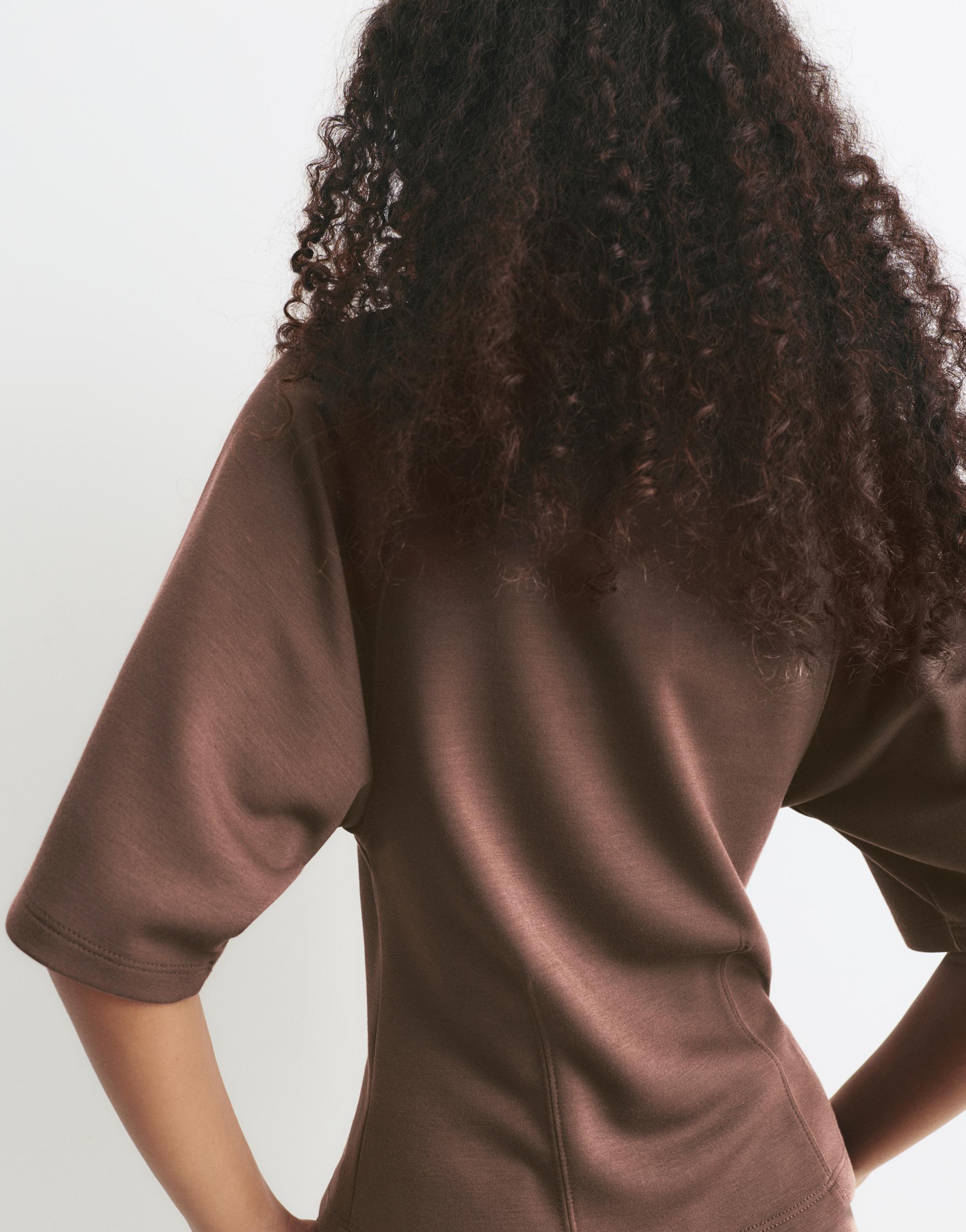 Soft touch short sleeve sweatshirt — Brown