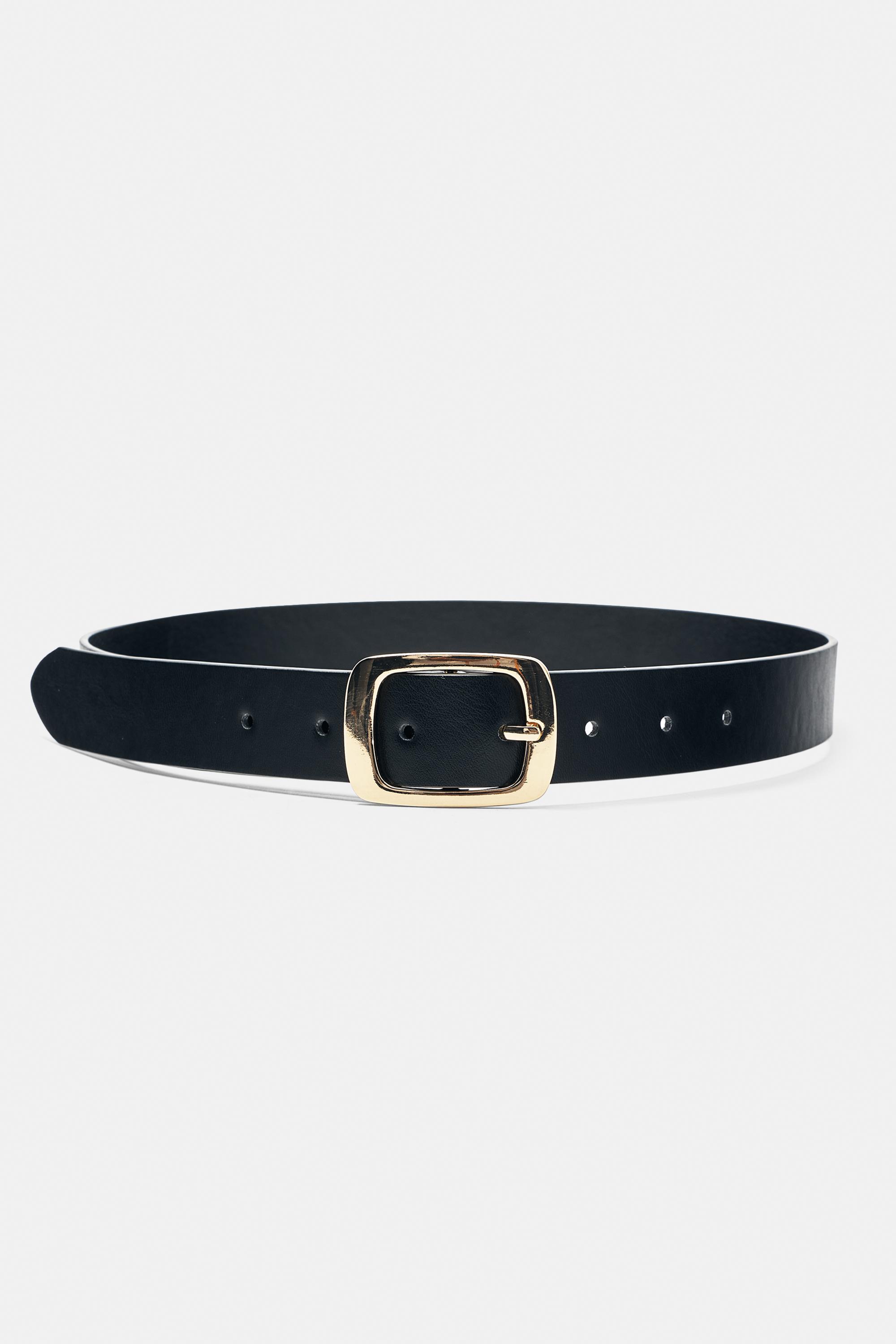 Rectangular buckle belt — Black