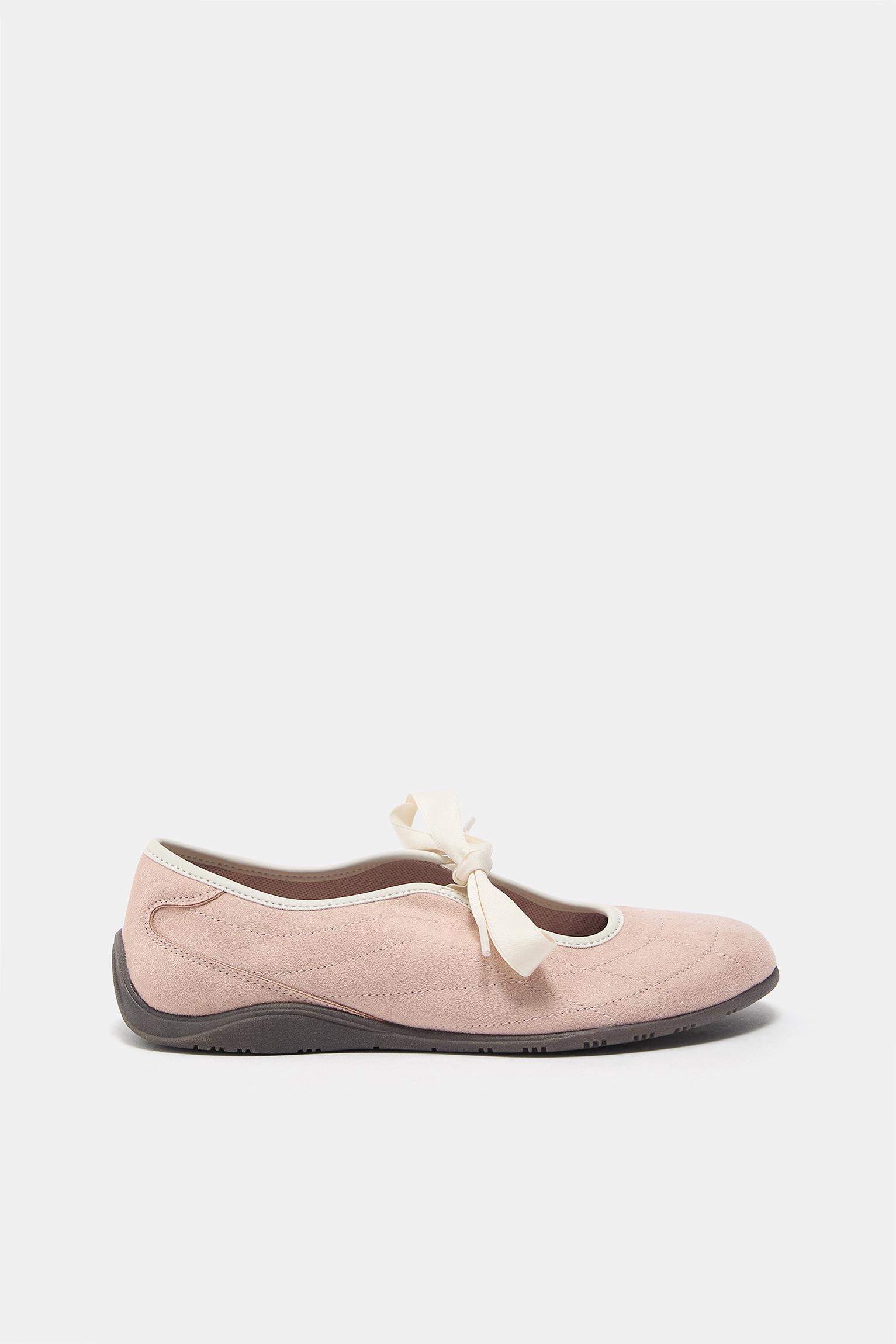 Sporty bow ballerinas — Pink
