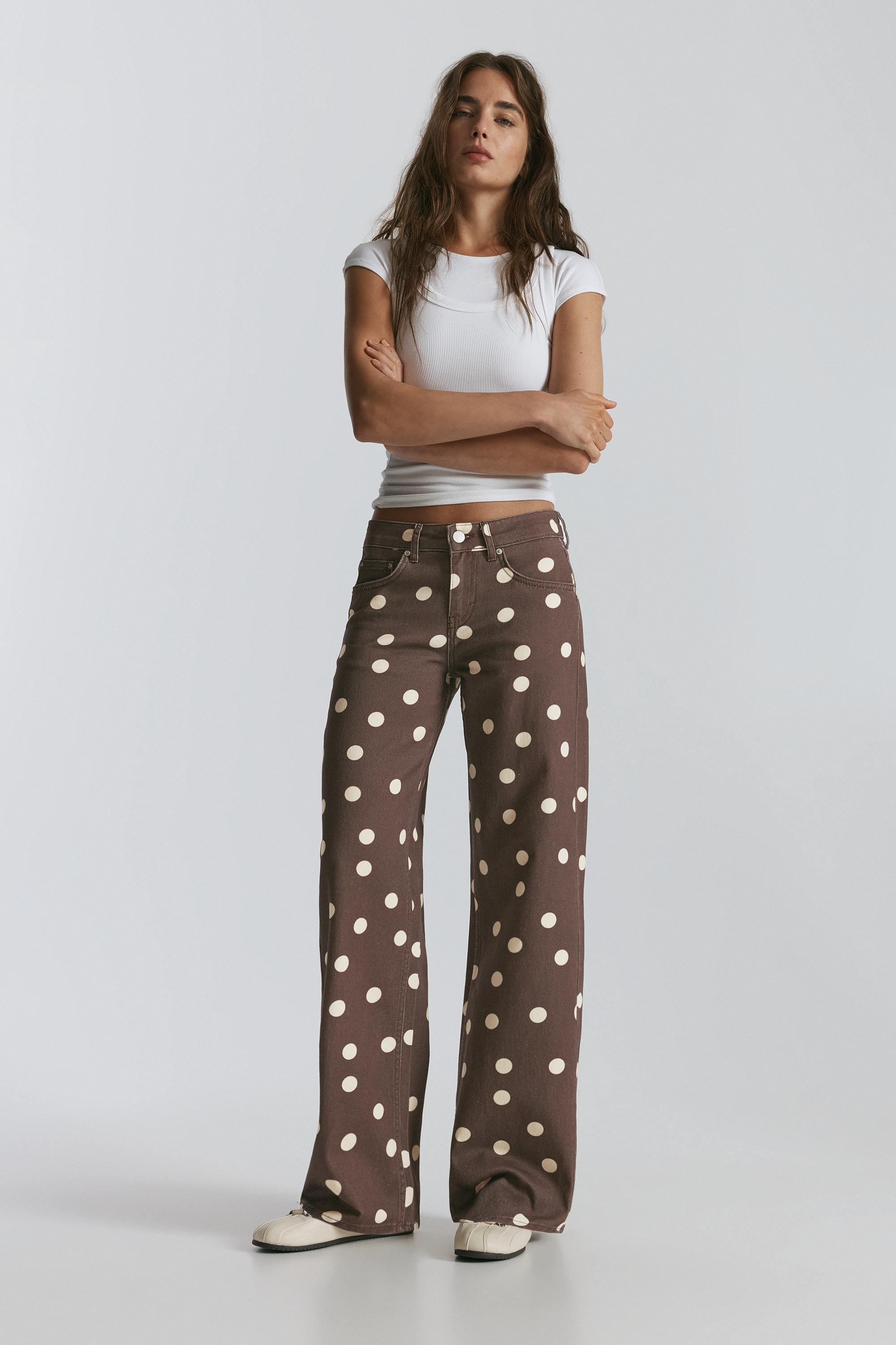 Jeans Marroni A Pois