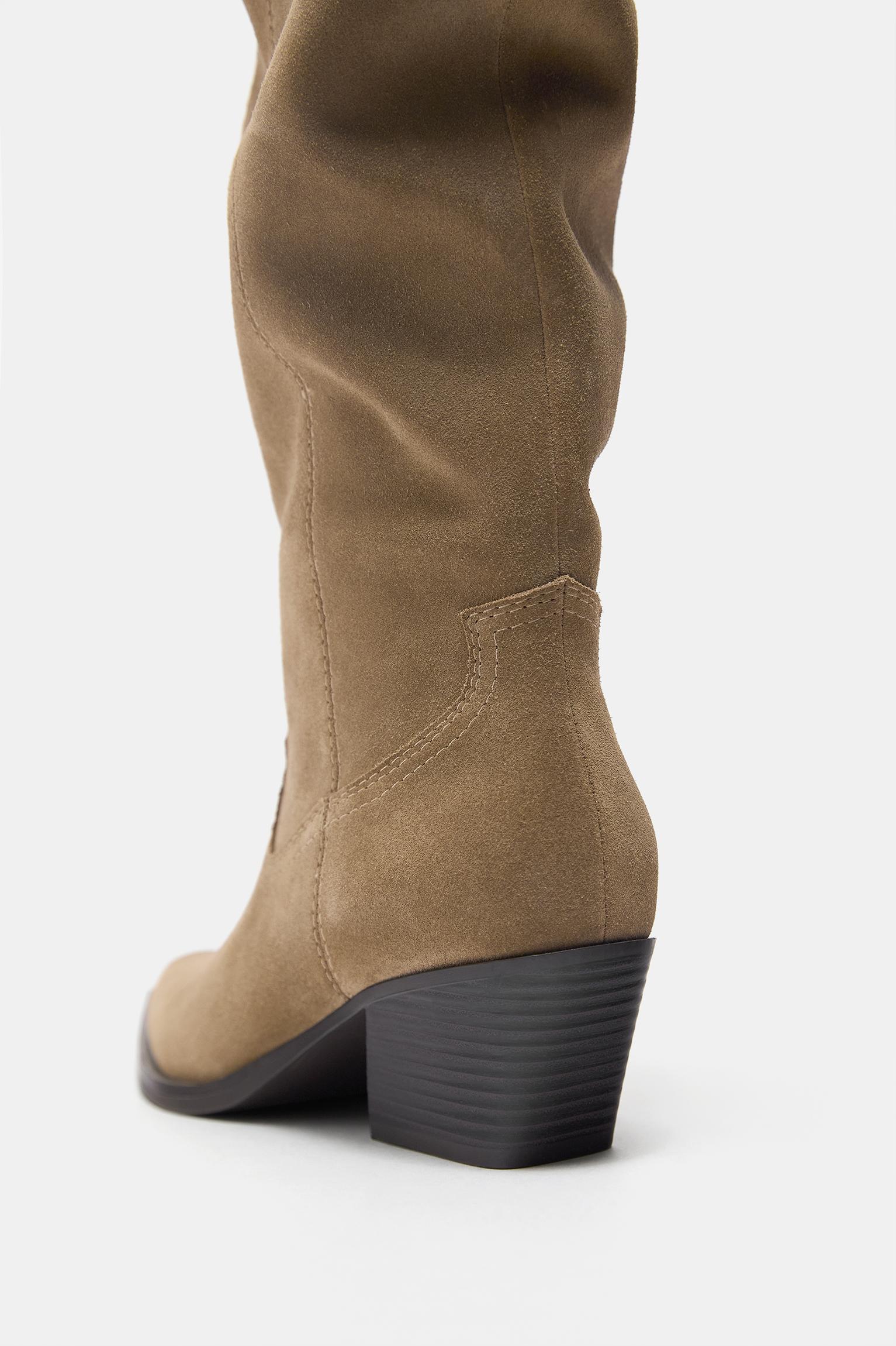 cowboy leather boots — Sand