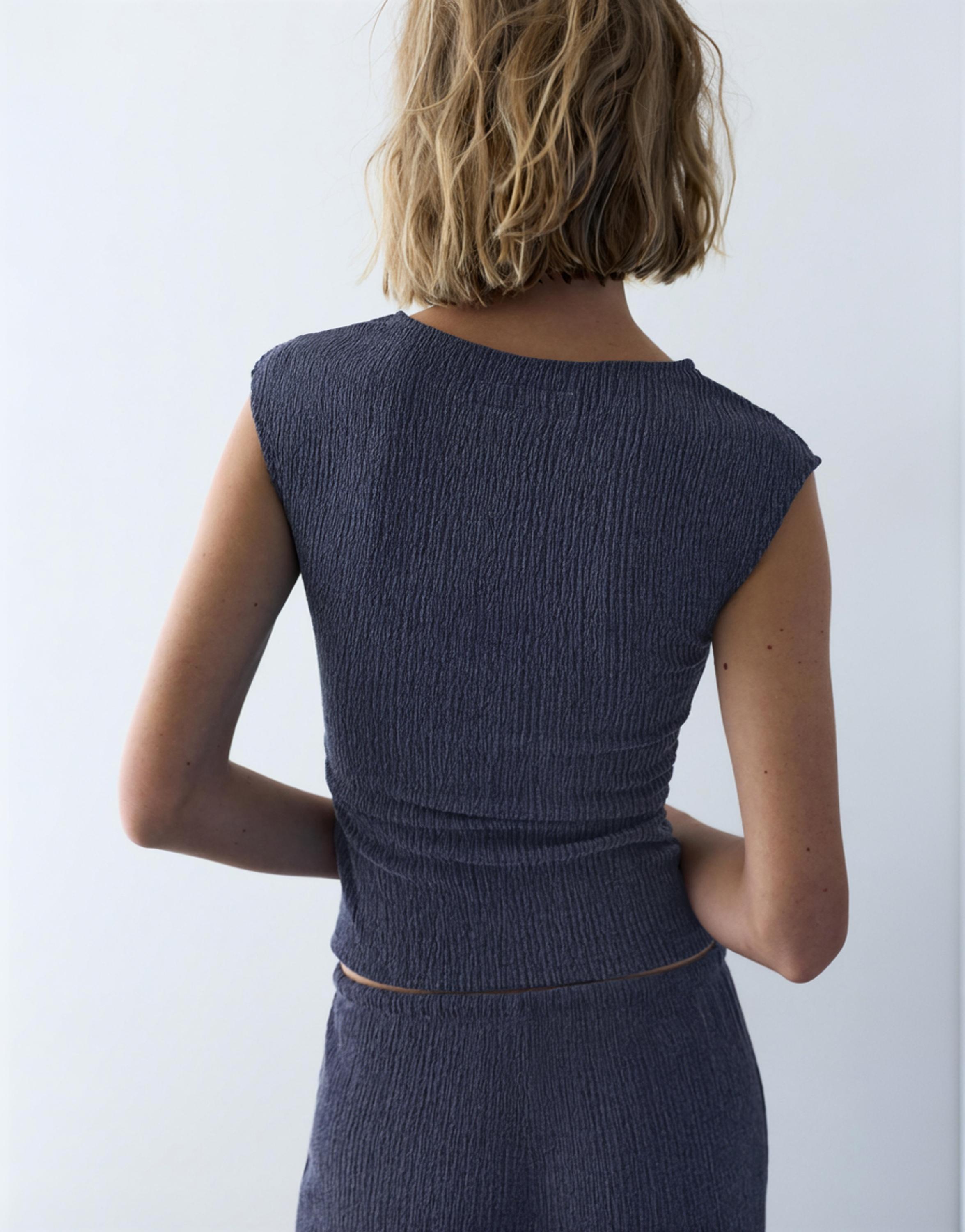 Crepe top — Navy
