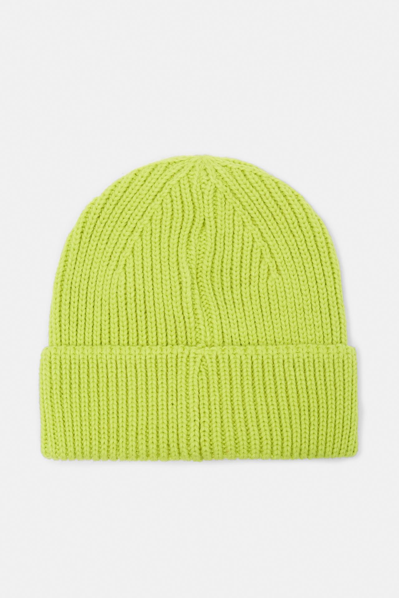 Chunky knit beanie — Lime