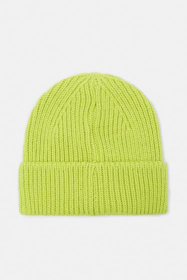 Chunky knit beanie — Lime 5