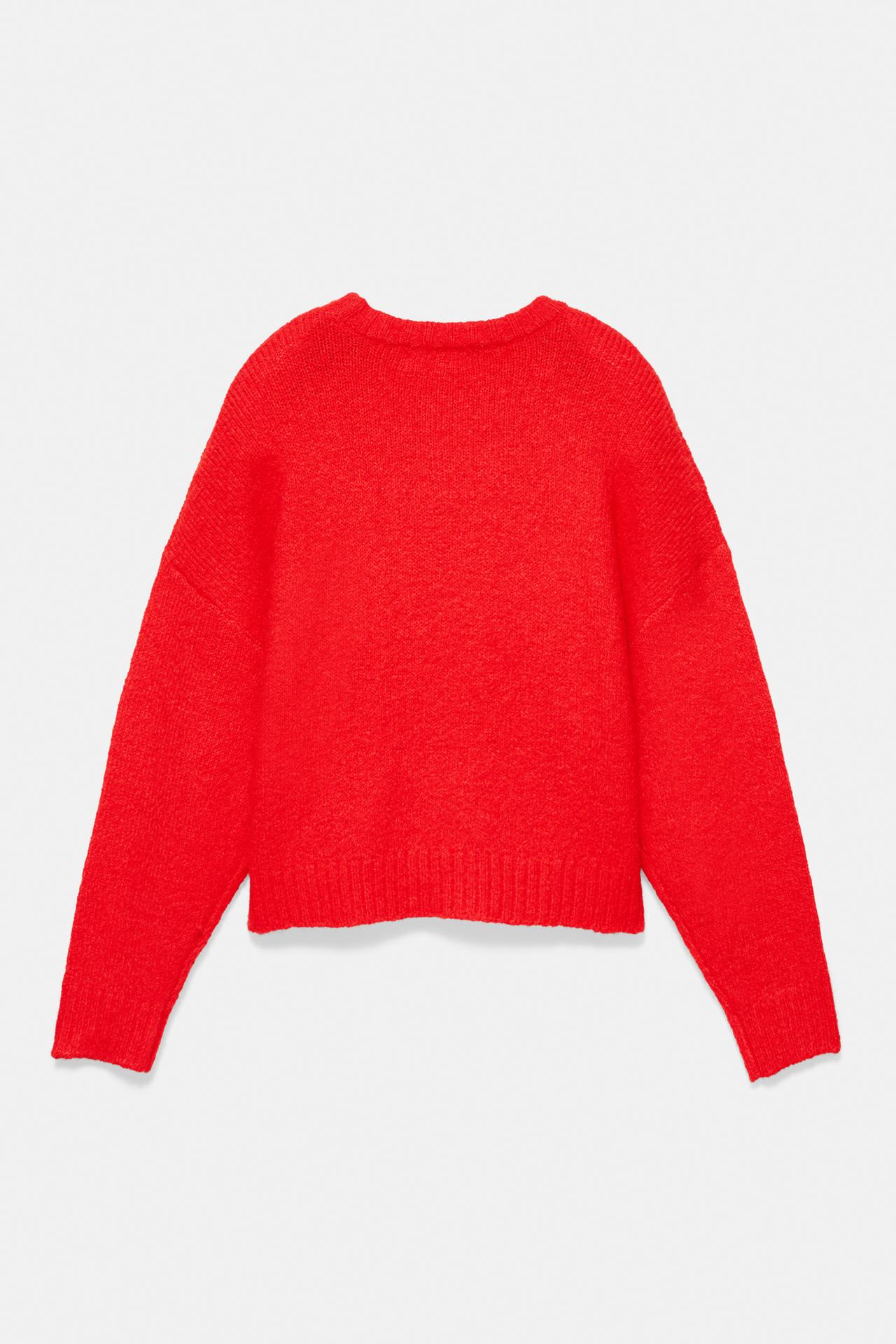 Basic knit jumper — Red