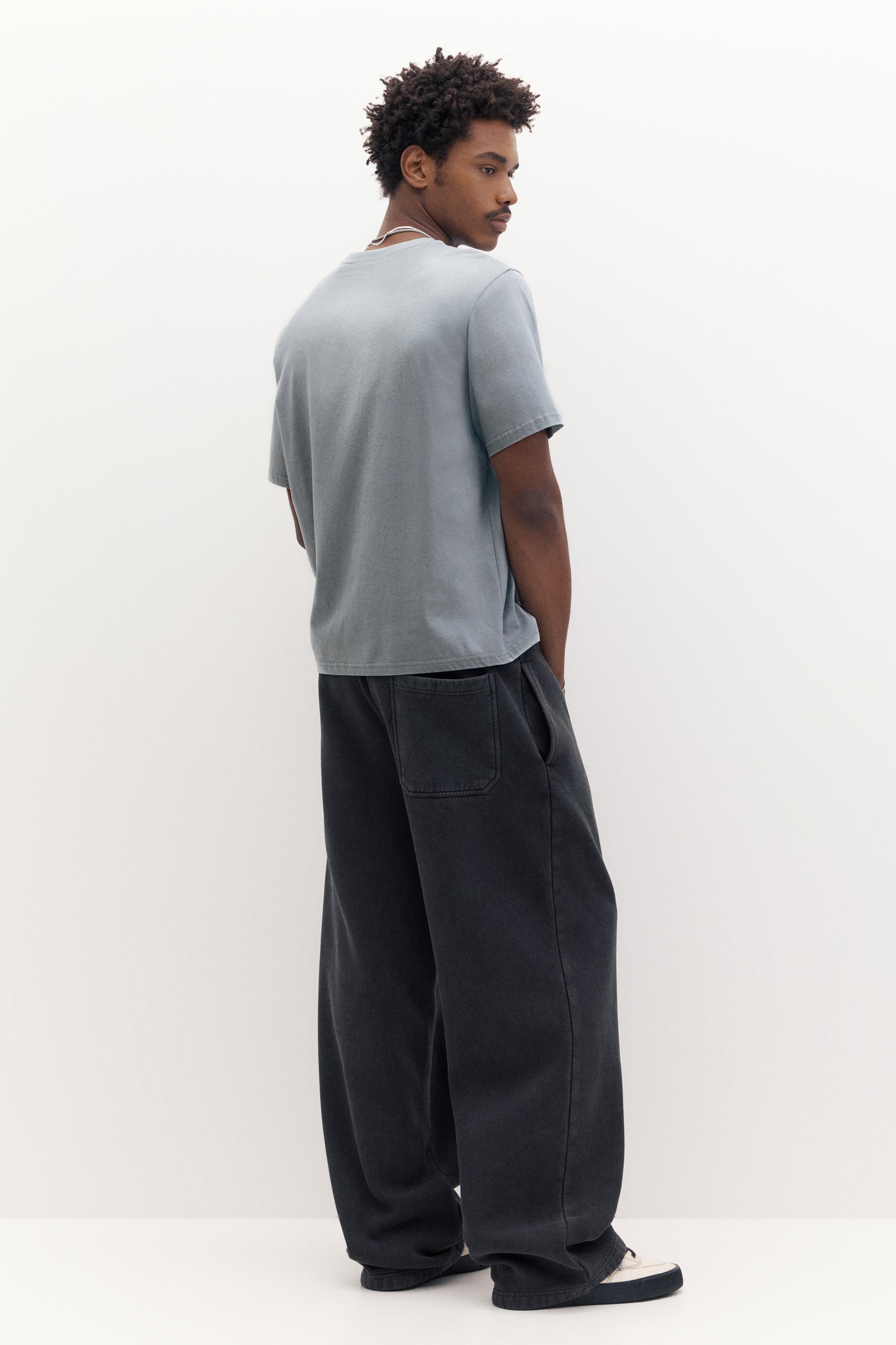 Basic short sleeve cotton T-shirt — Pastel blue