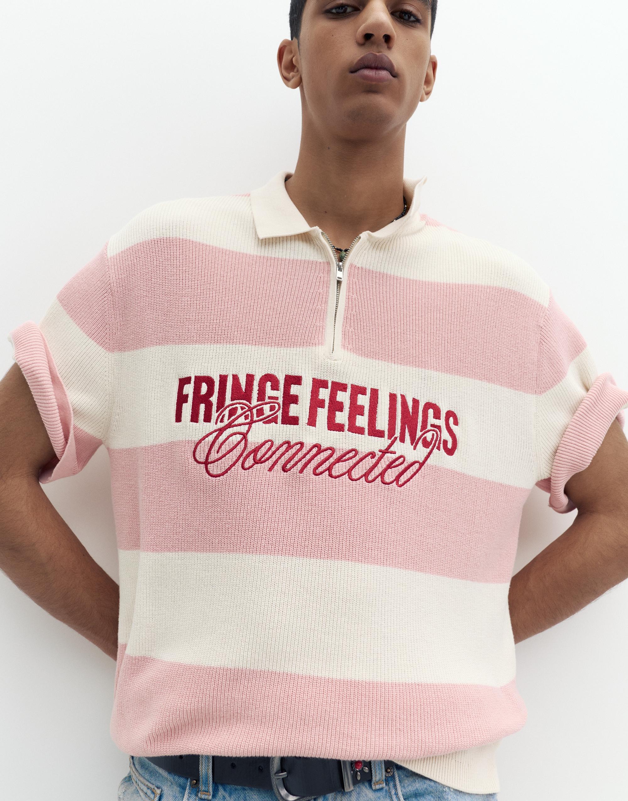 Nakışlı panelli polo t-shirt - Görsel 7