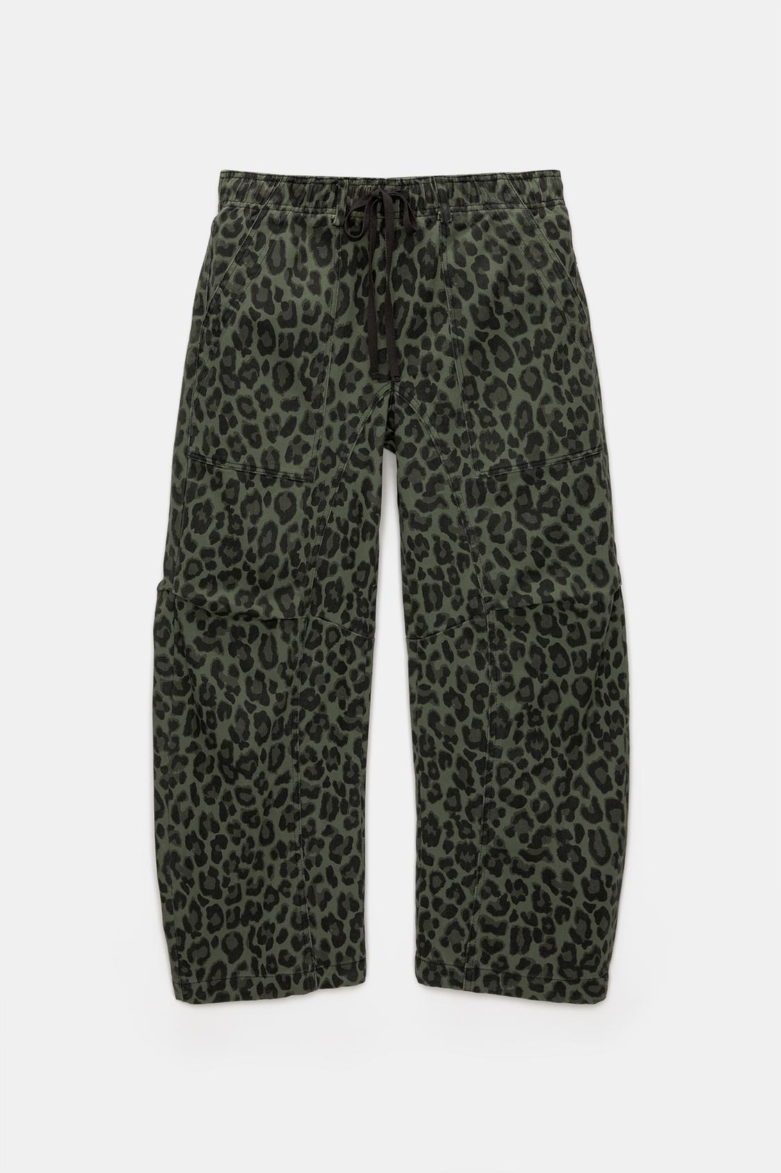 Women's Leopard Print Barrel Sweatpants - Baggy Cheetah Lounge Pants, Drawstring Joggers With Pockets