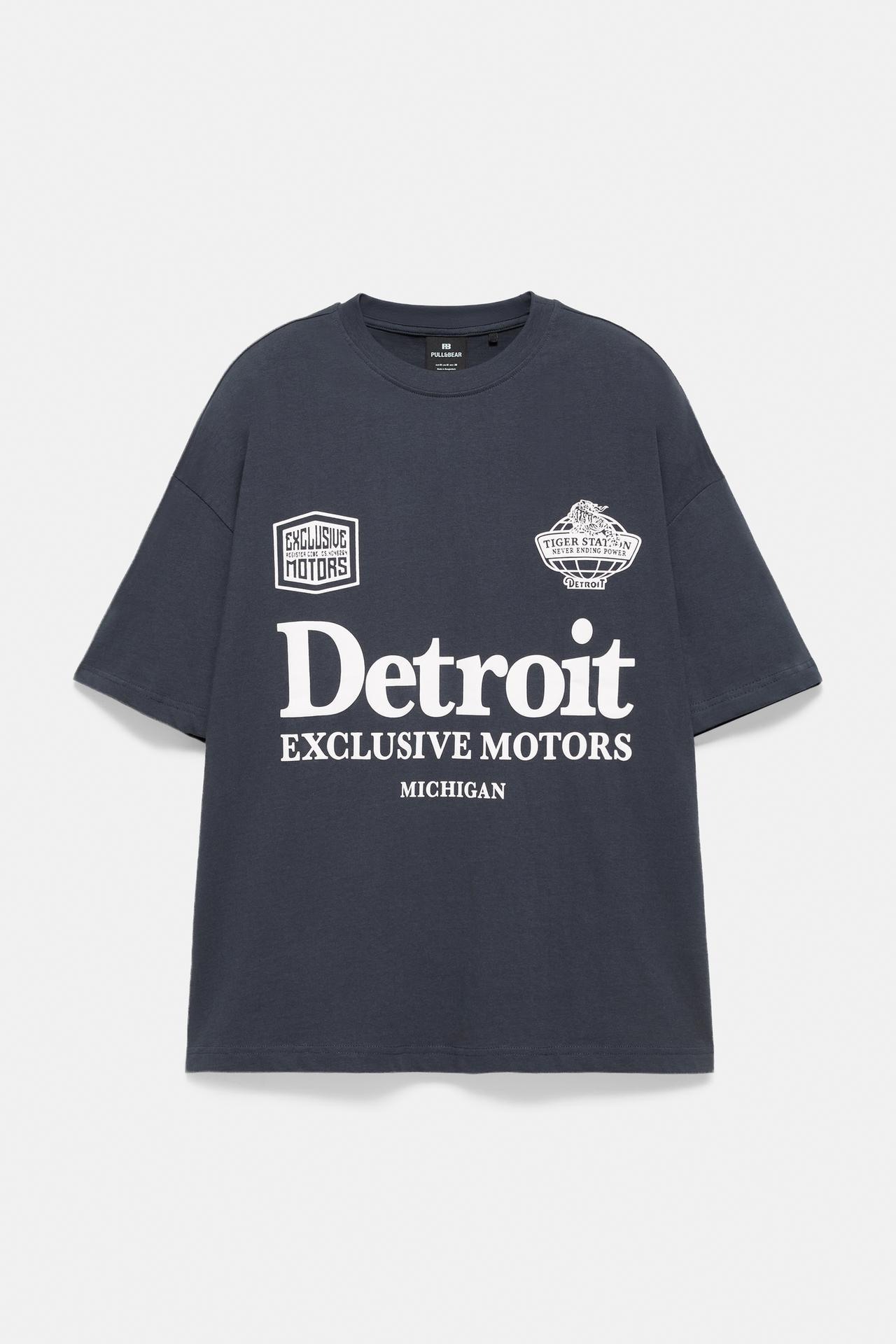 Boxy Detroit T-shirt — Dark navy
