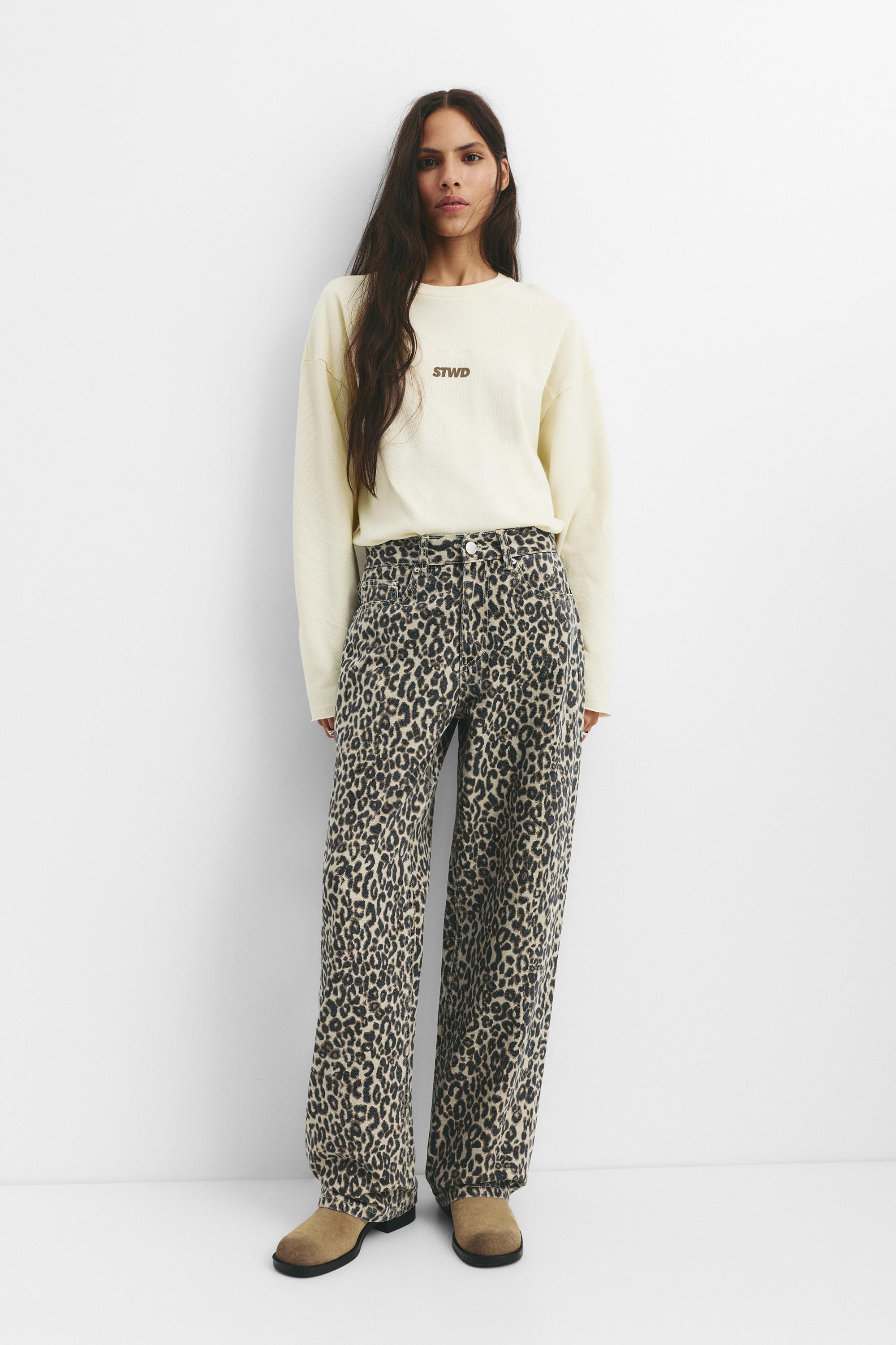 Jeansy baggy w panterkę – PULL&BEAR