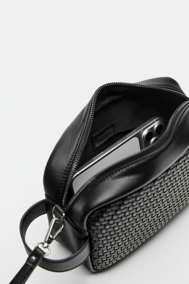 Woven wash bag with handle — Black 5