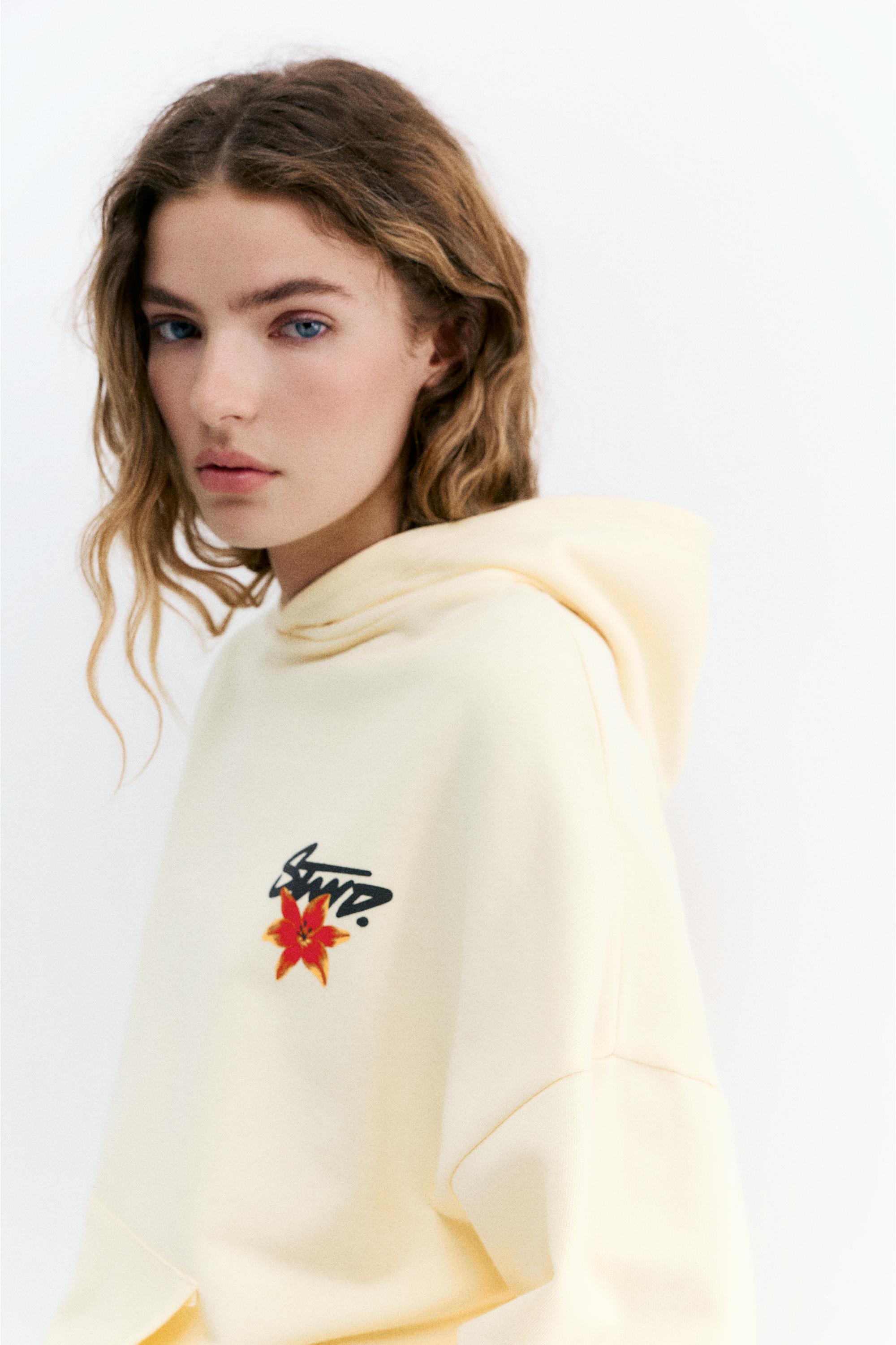 Kapüşonlu çiçekli STWD sweatshirt - Görsel 7