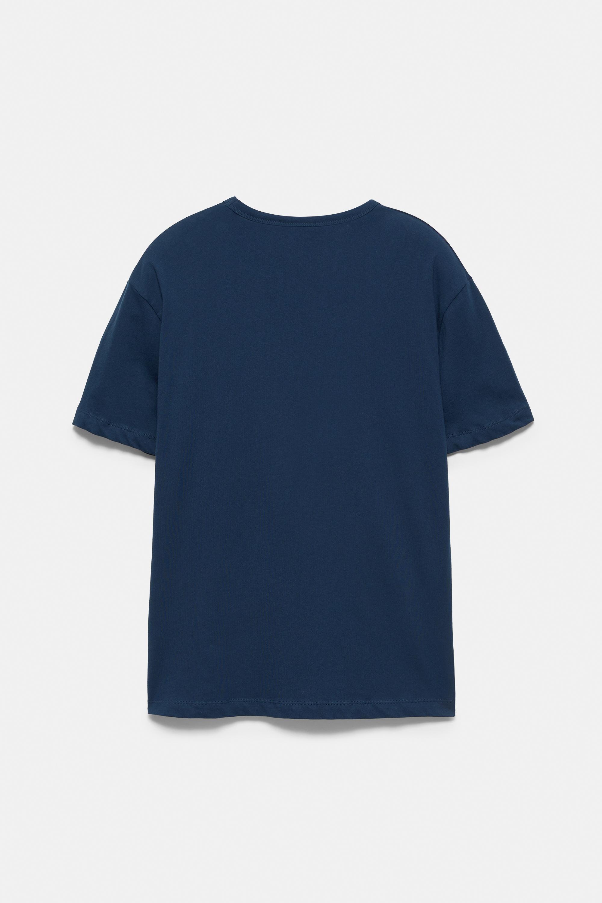 Slim fit basic T-shirt — Navy