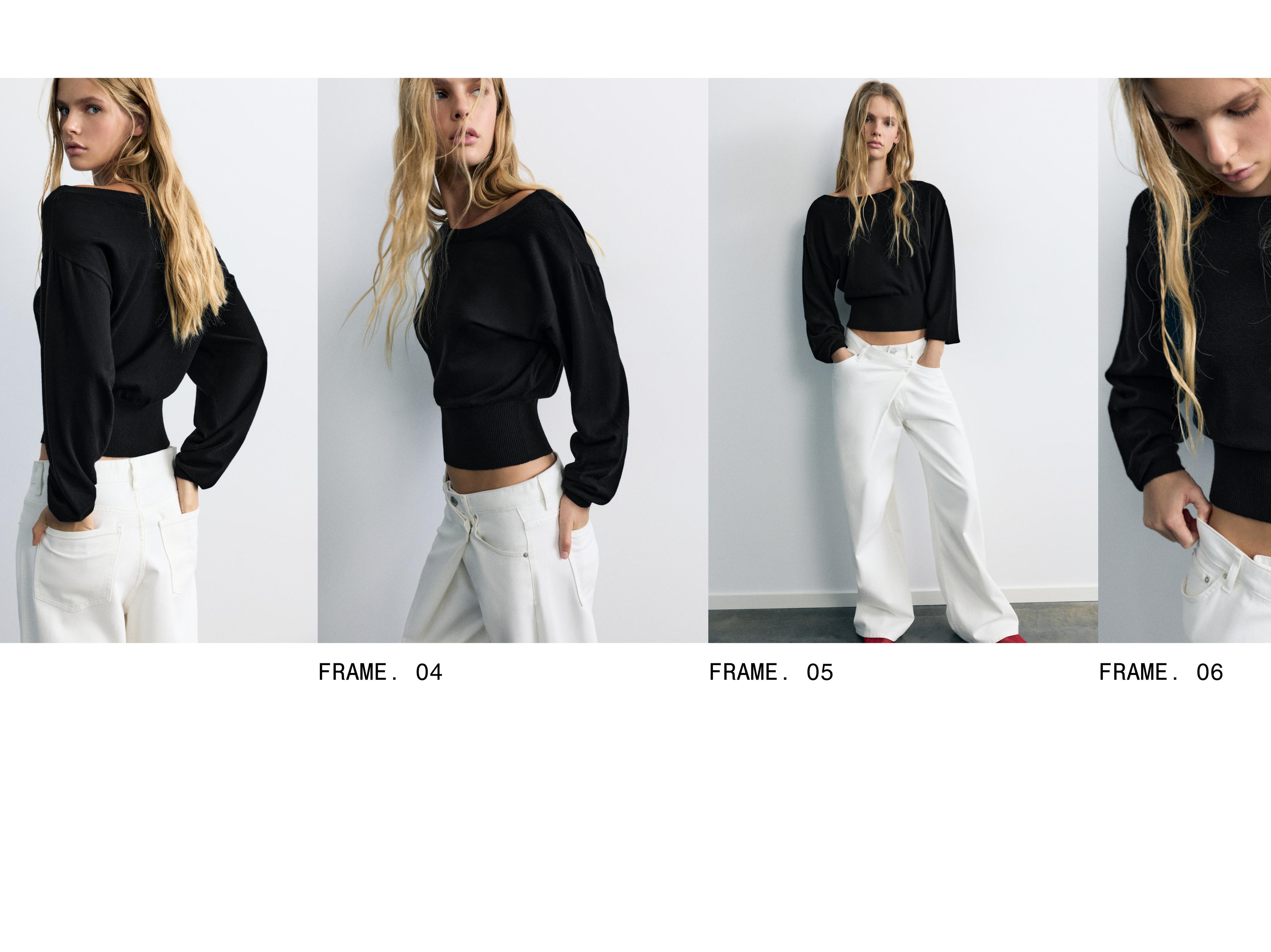 Asymmetric neck jumper — Black