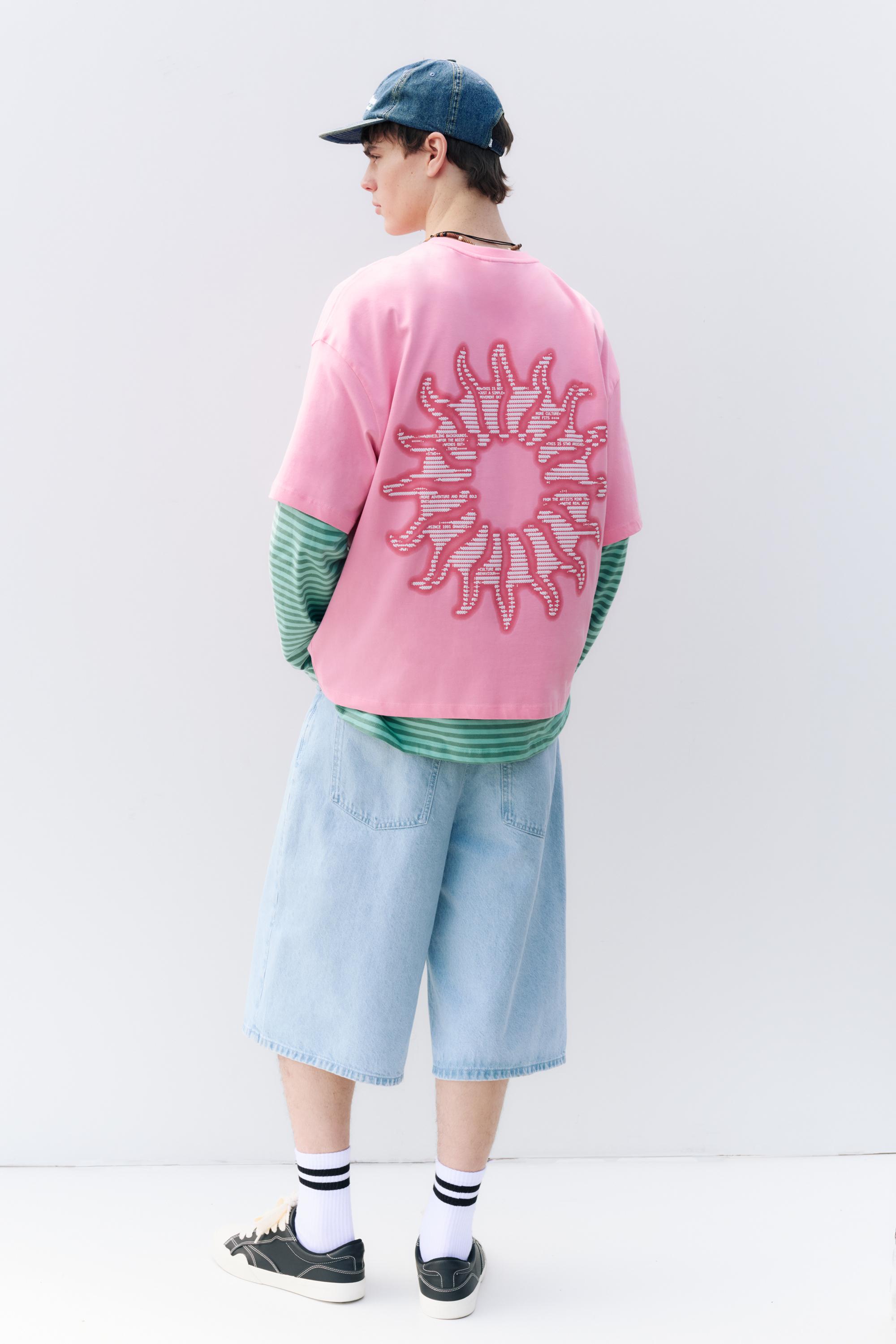 STWD boxy graphic T-shirt — Pink