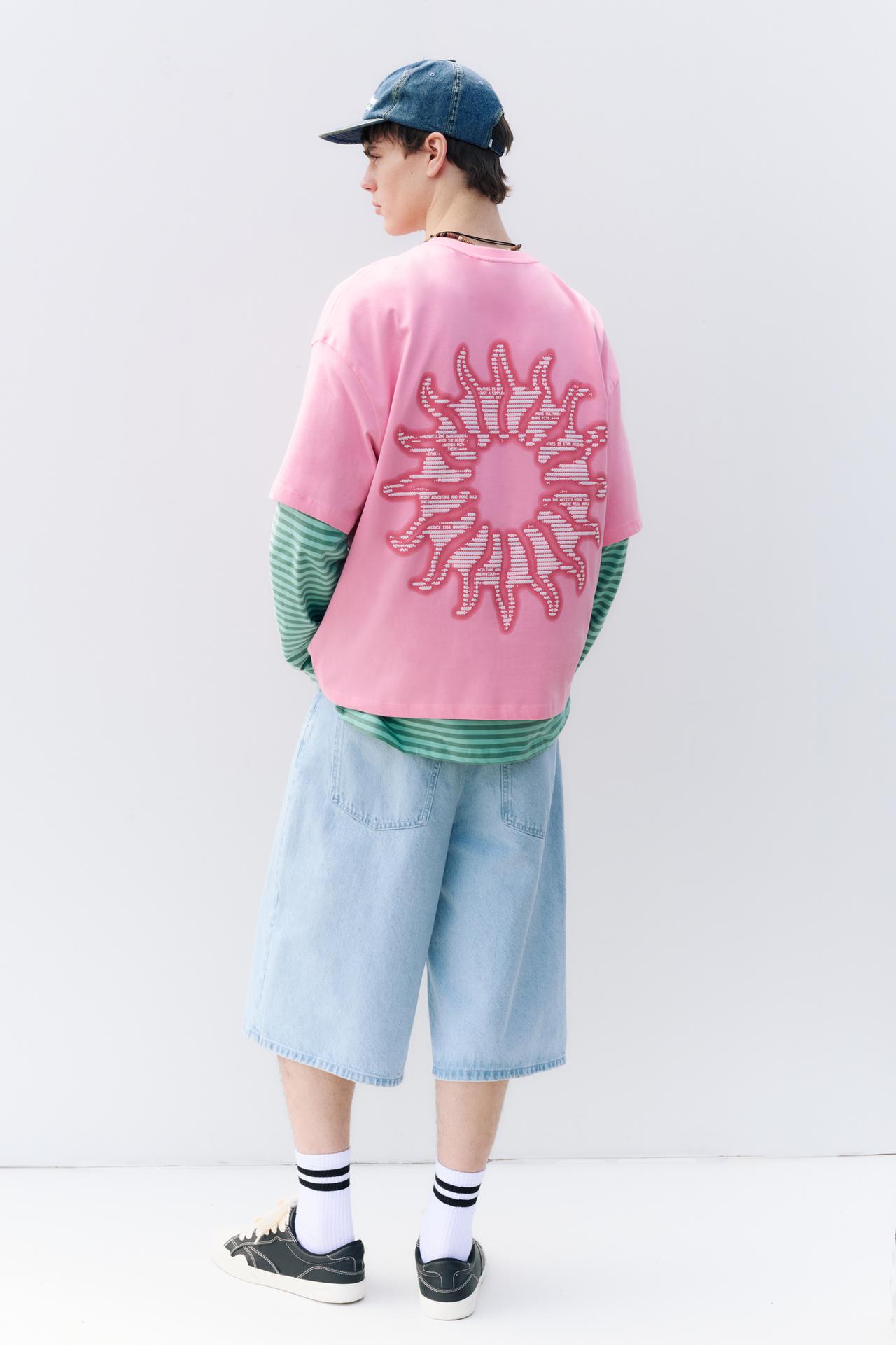 STWD boxy graphic T-shirt — Pink