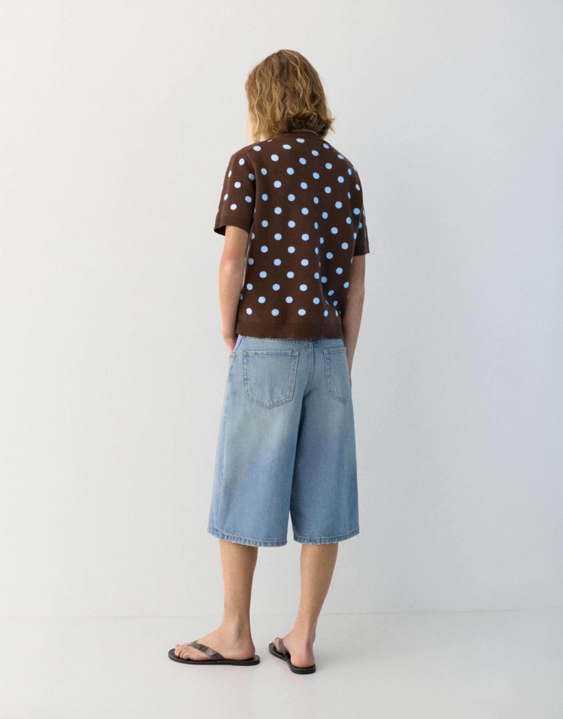 Puantiye desenli kısa kollu top - Görsel 8