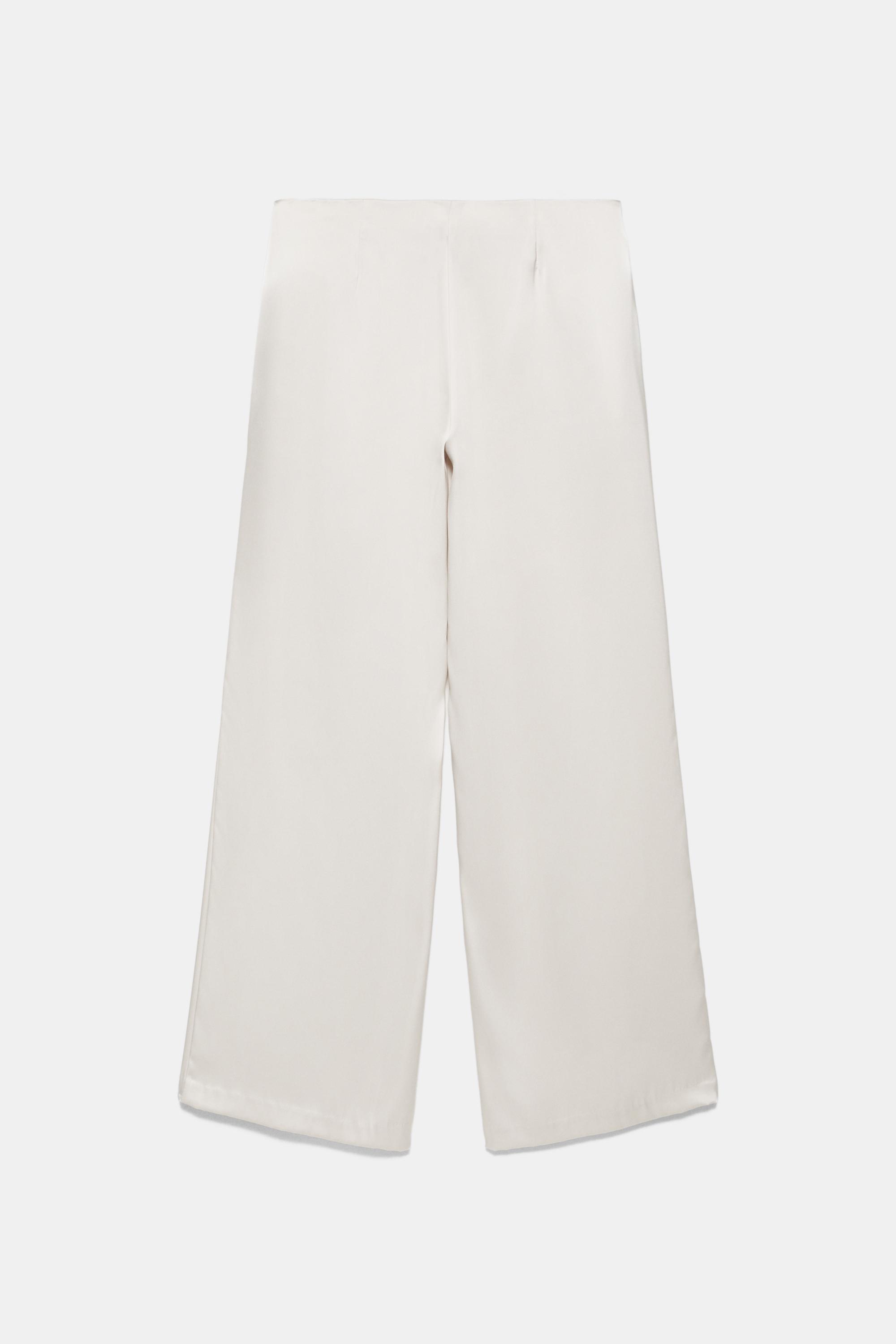 Saten yüzeyli düz kesim pantolon - Görsel 3