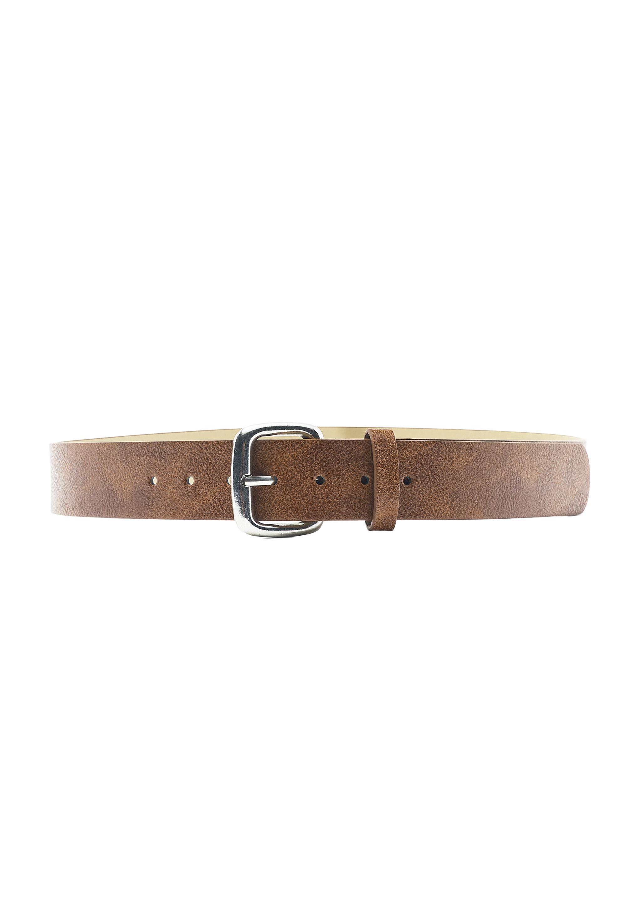 Square buckle belt — Brown