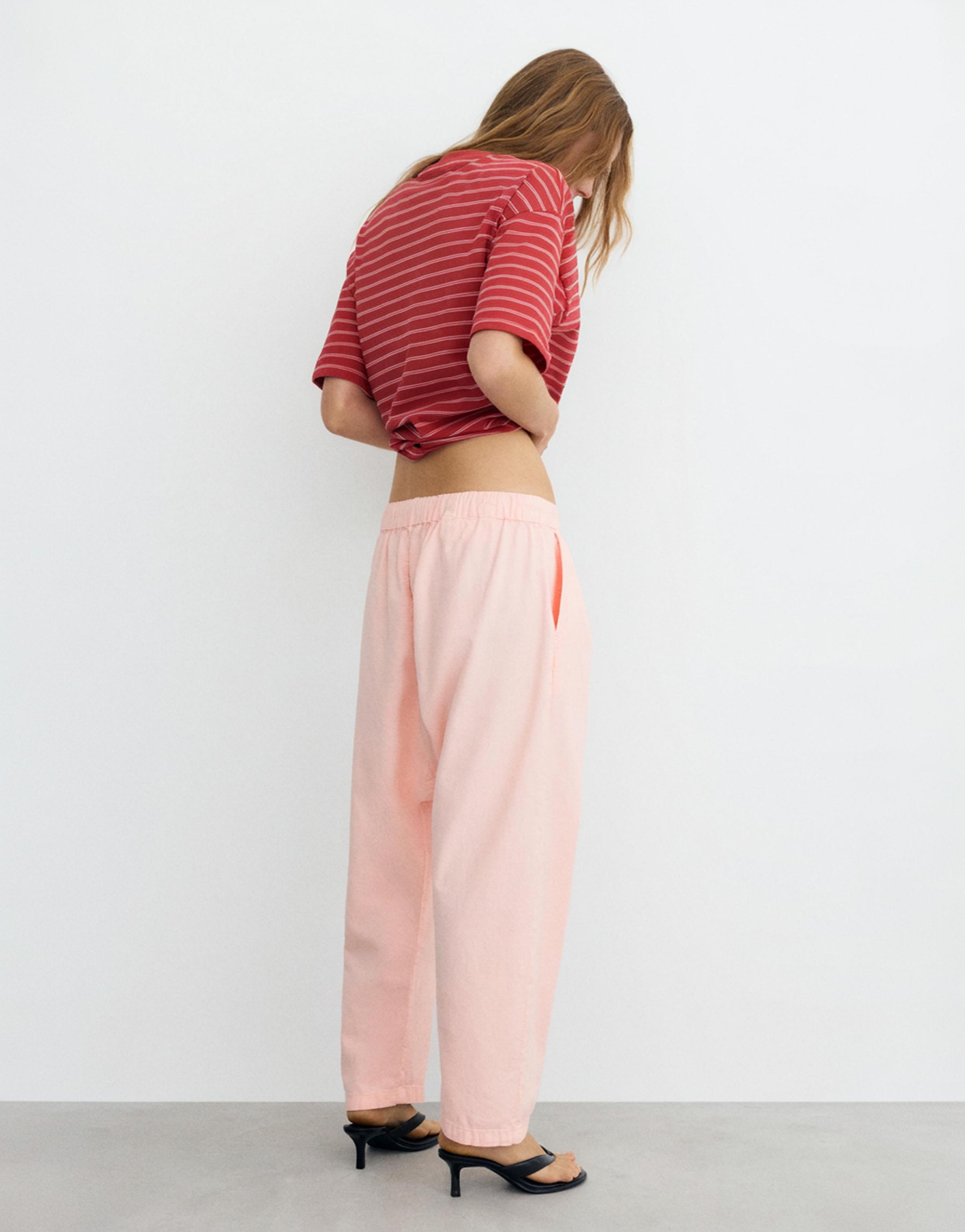 Baggy sarouel trousers with drawstring — Pink