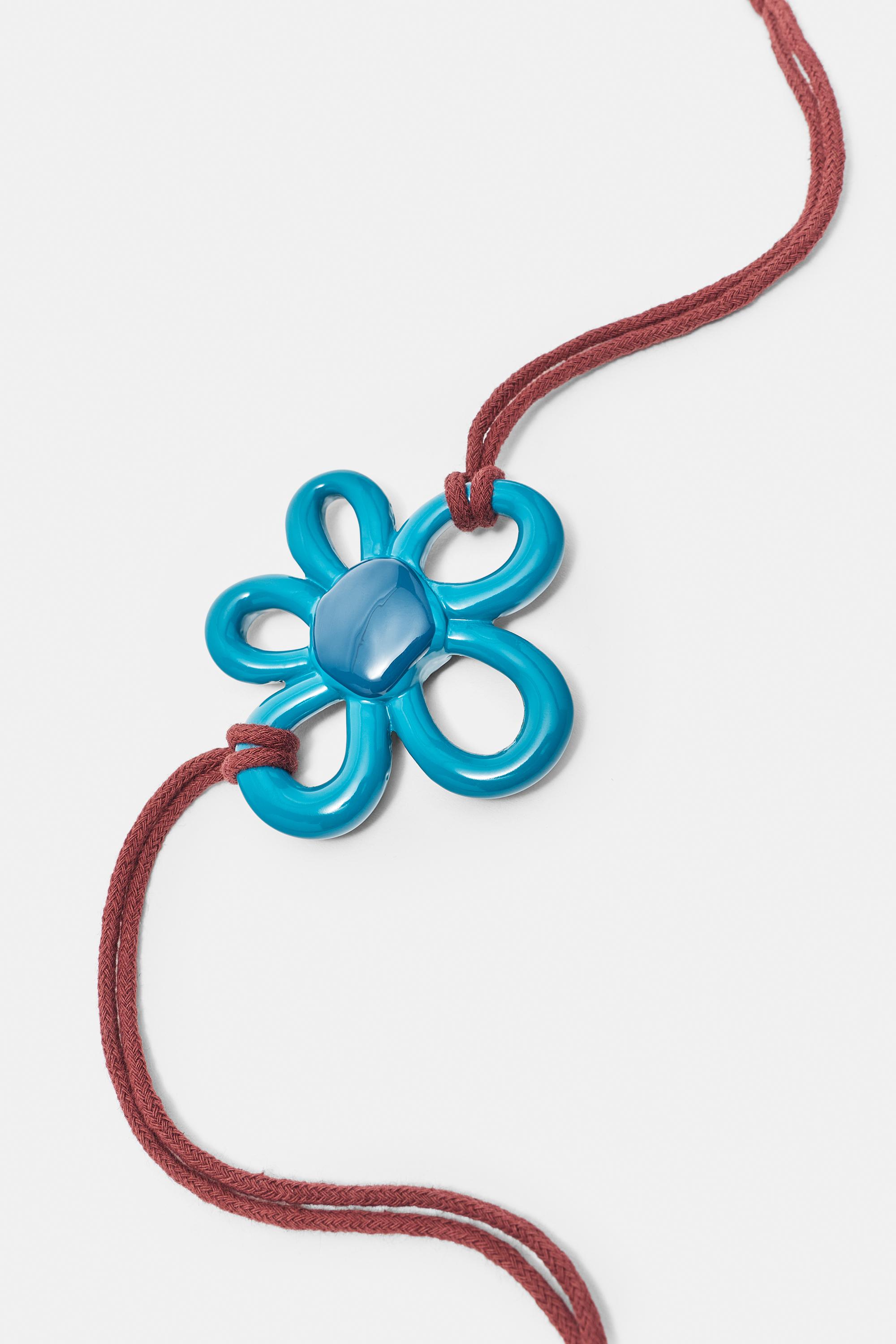 Floral cord belt — Maroon