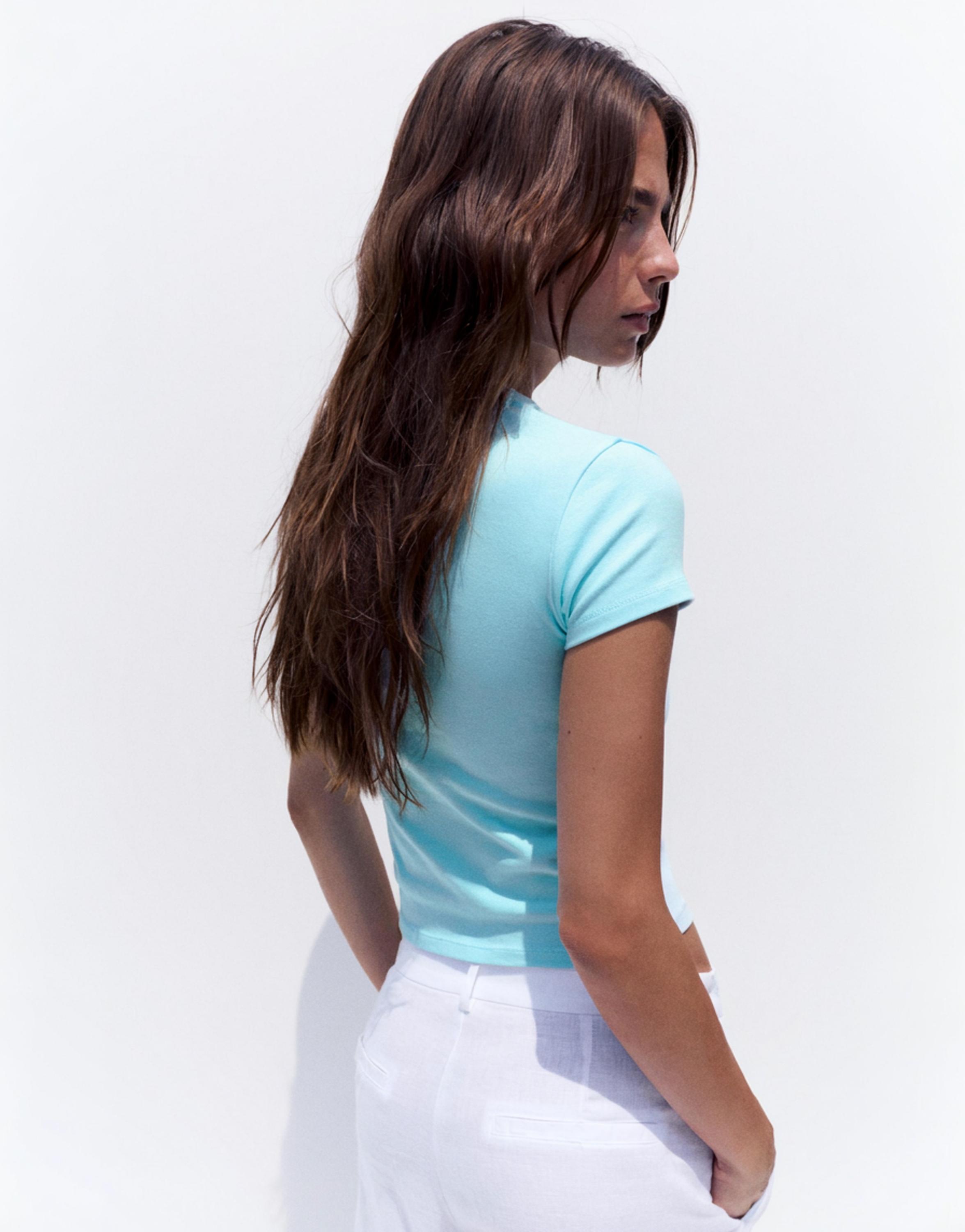 Ibiza stud slim fit T-shirt — Turquoise