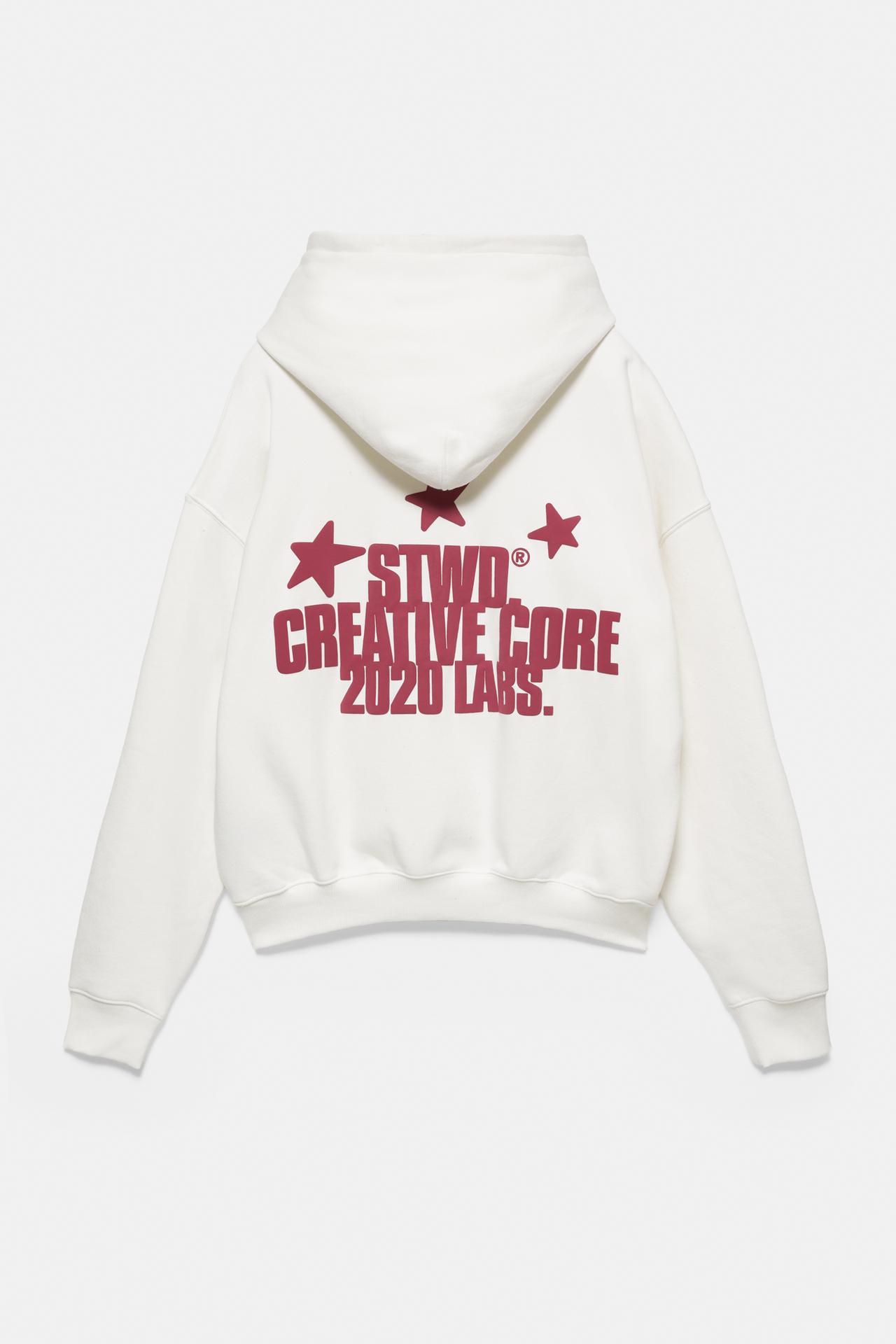 STWD star sweatshirt with hood — White