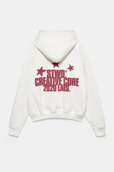 STWD star sweatshirt with hood — White 6