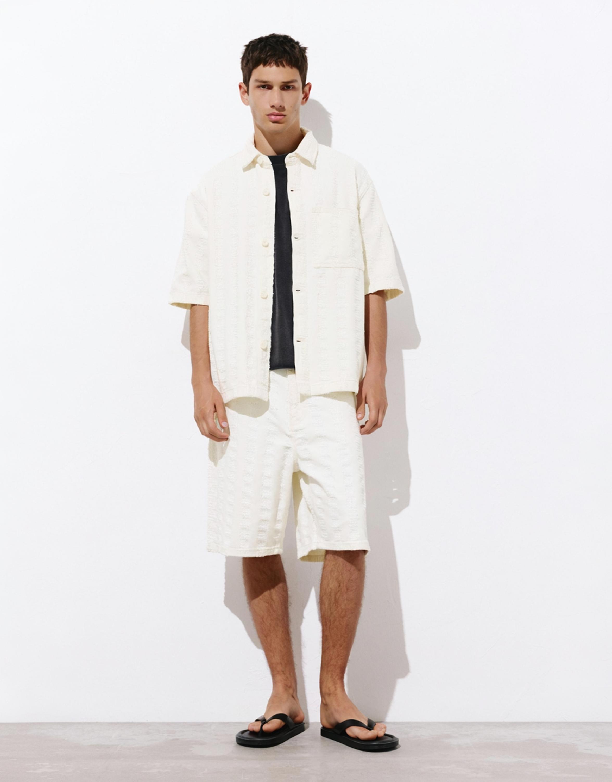 Jacquard shirt — Ecru