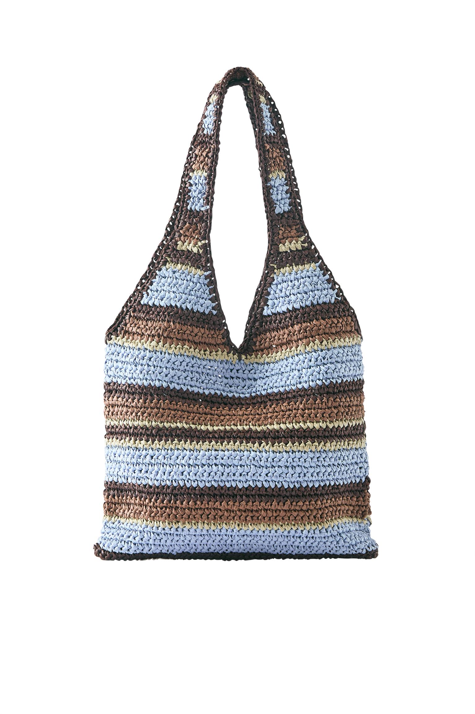 Bolso de hombro trenzado rayas