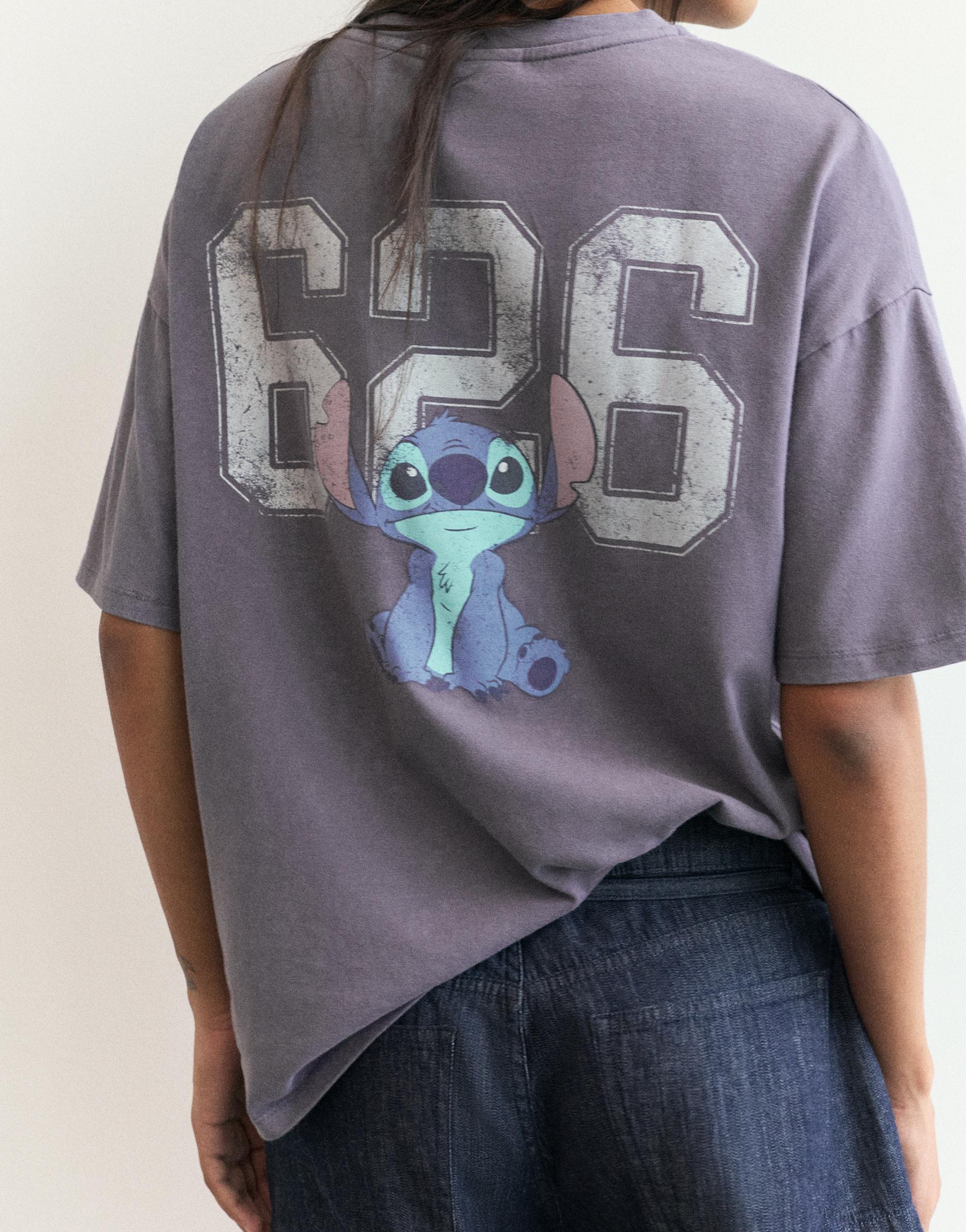 Lilo & Stitch cropped T-shirt — Faded black