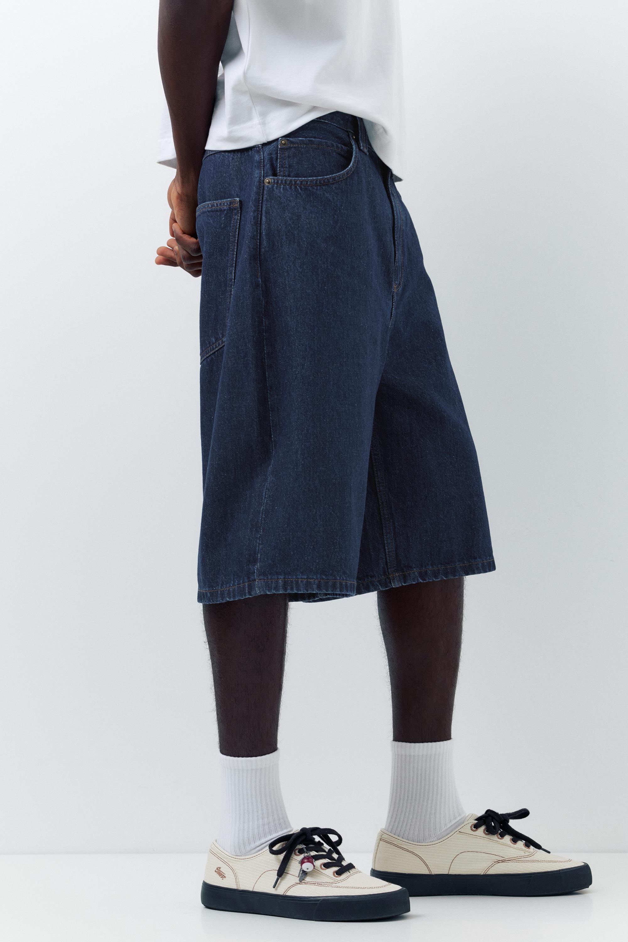 Skater denim Bermuda shorts — Navy