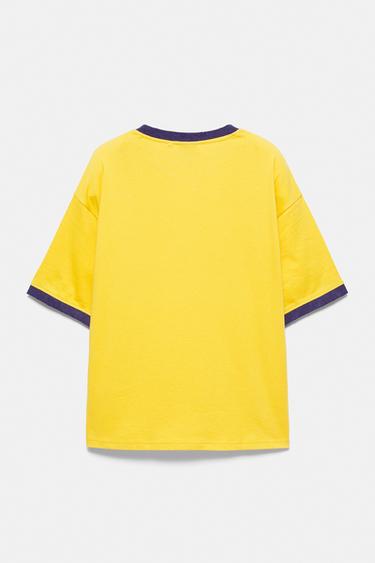 Graphic print T-shirt with trims — Yellow 3