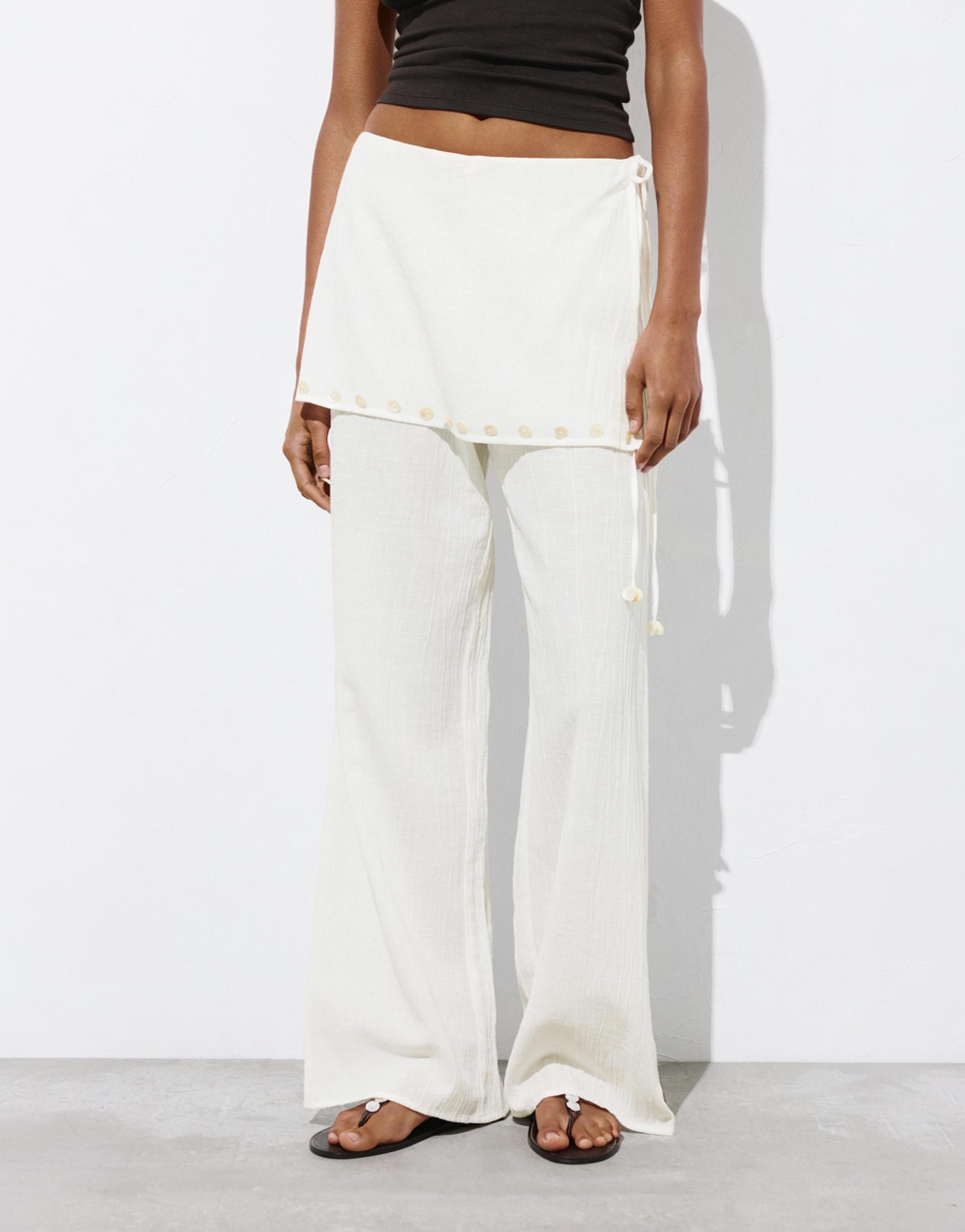 Flowy sarong trousers — Vanilla