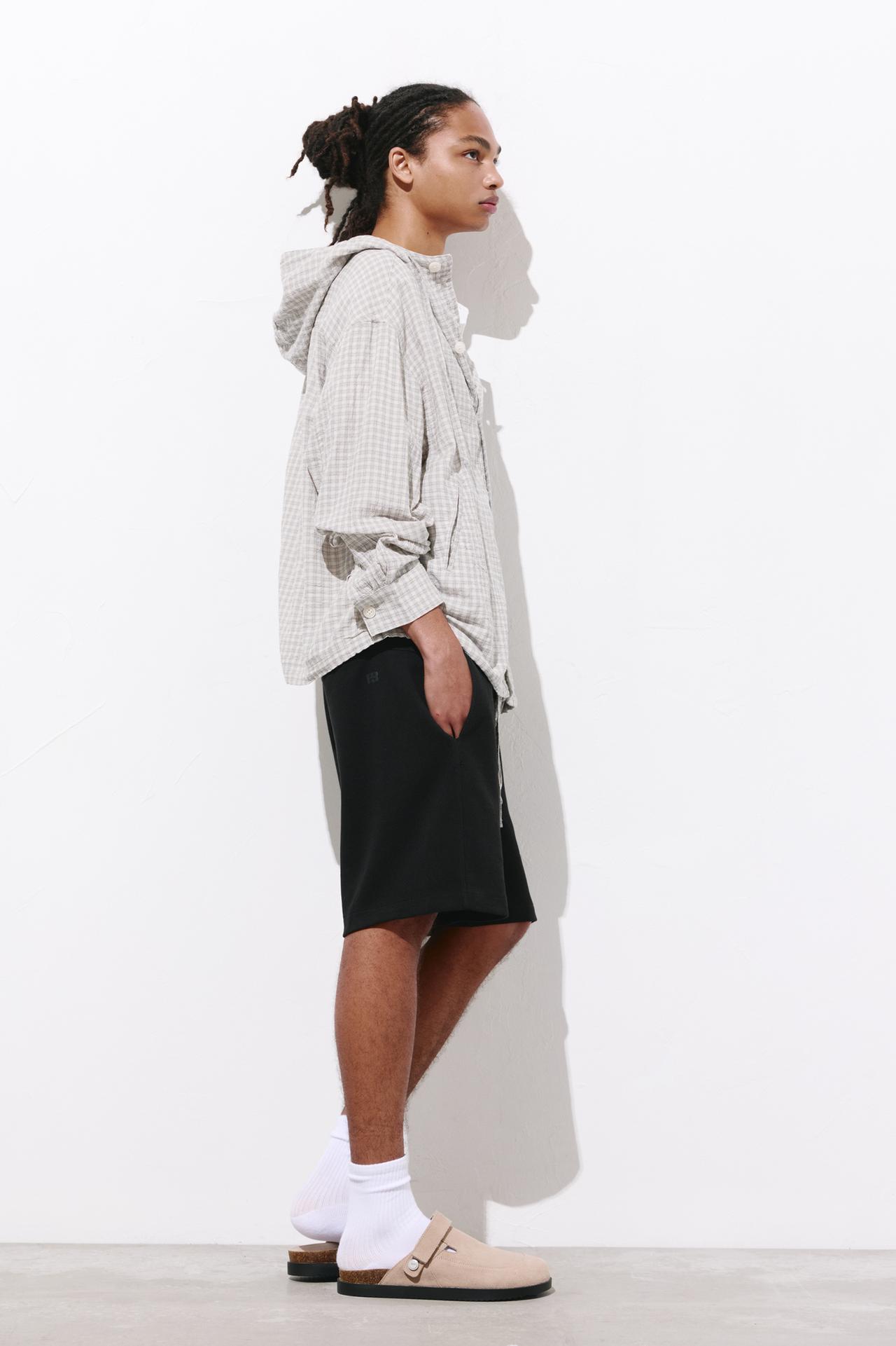 Piqué jogger Bermuda shorts — Black