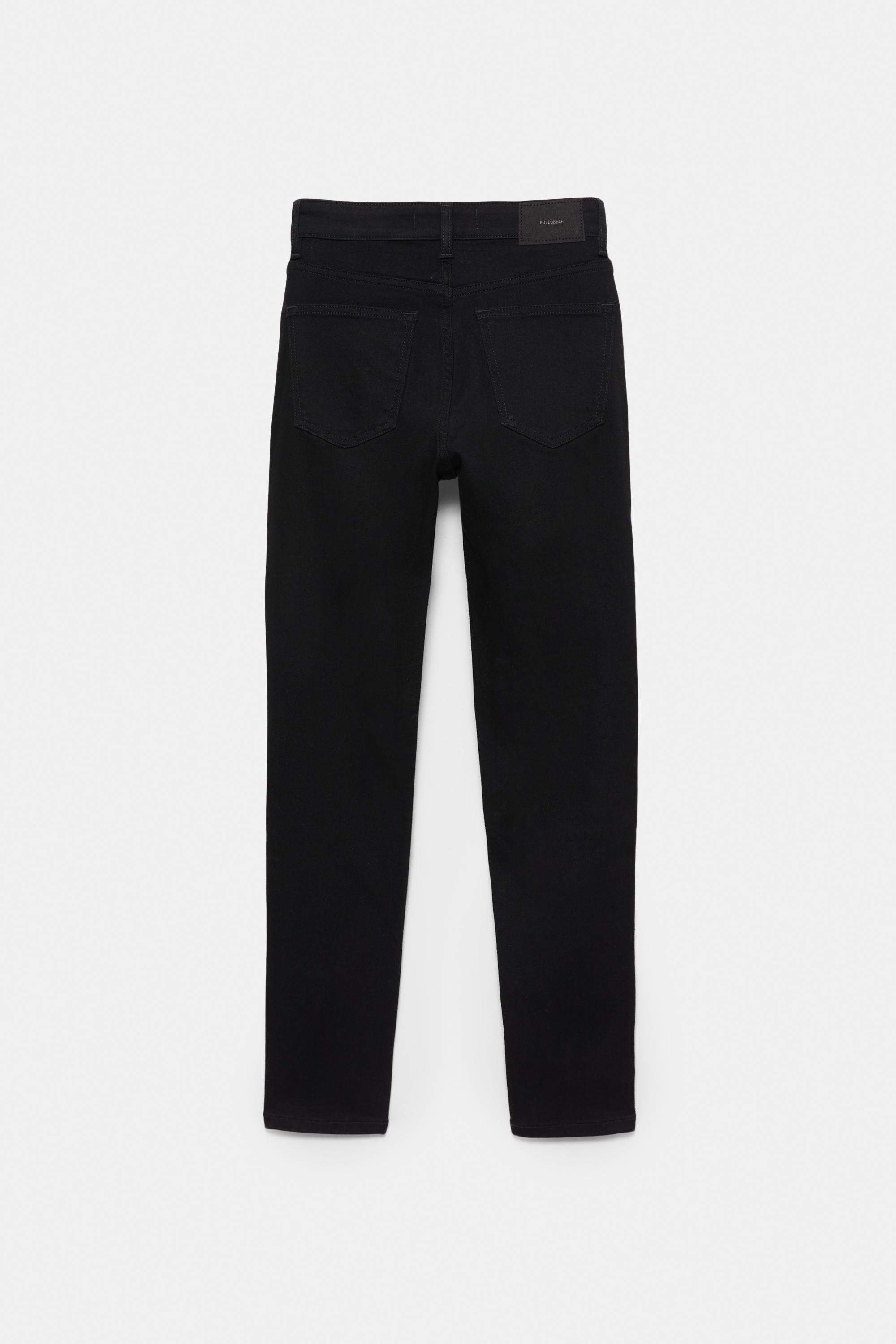 High-waist skinny jeans — Black marl