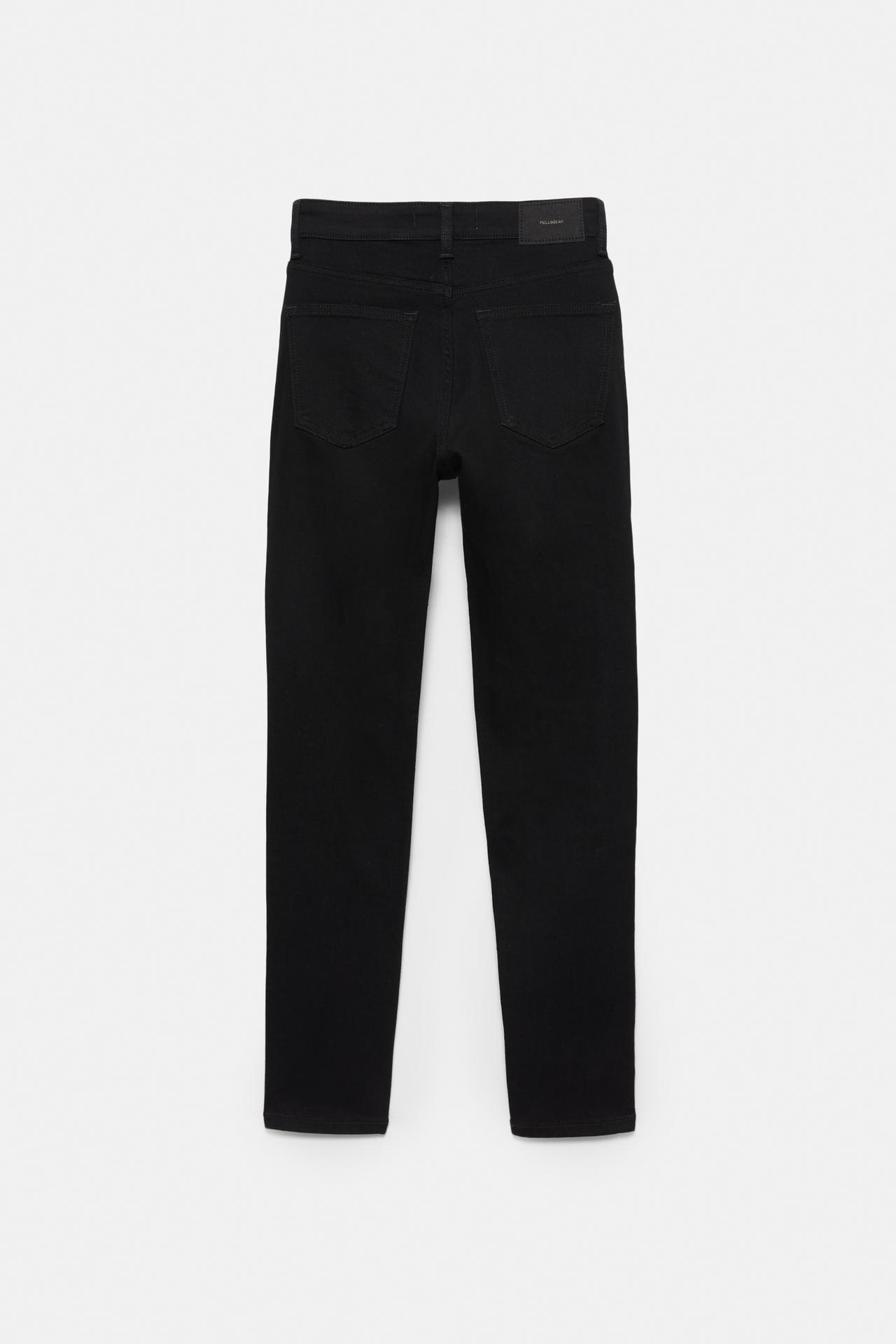 High-waist skinny jeans — Black marl