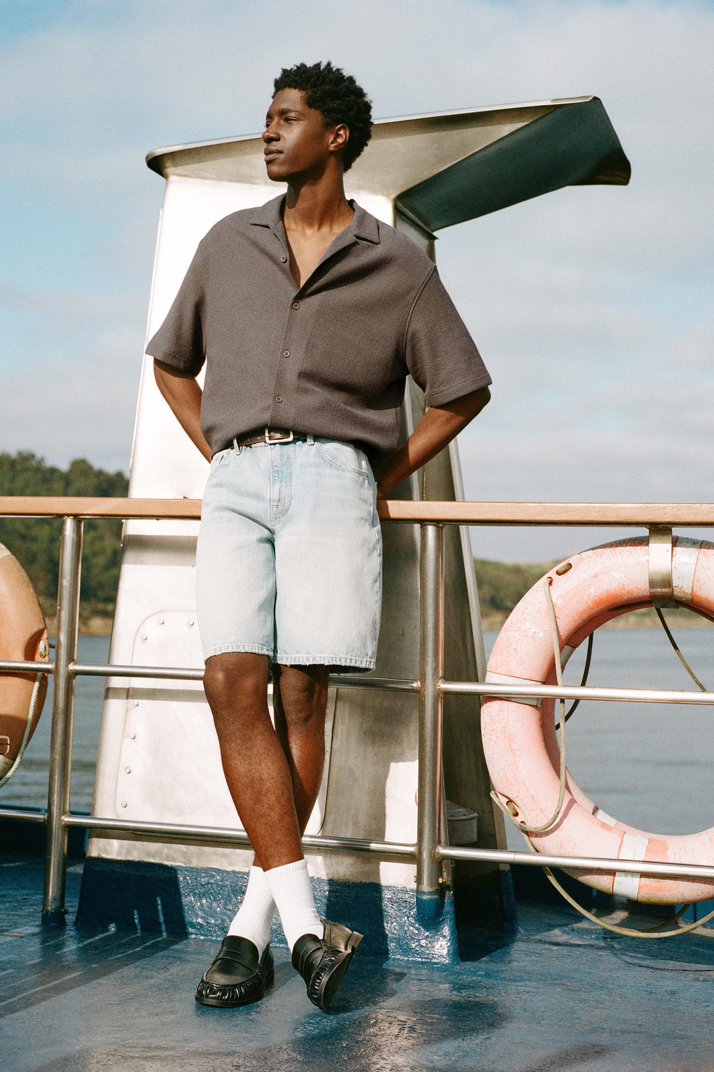 Terrycloth short sleeve shirt — Mole brown