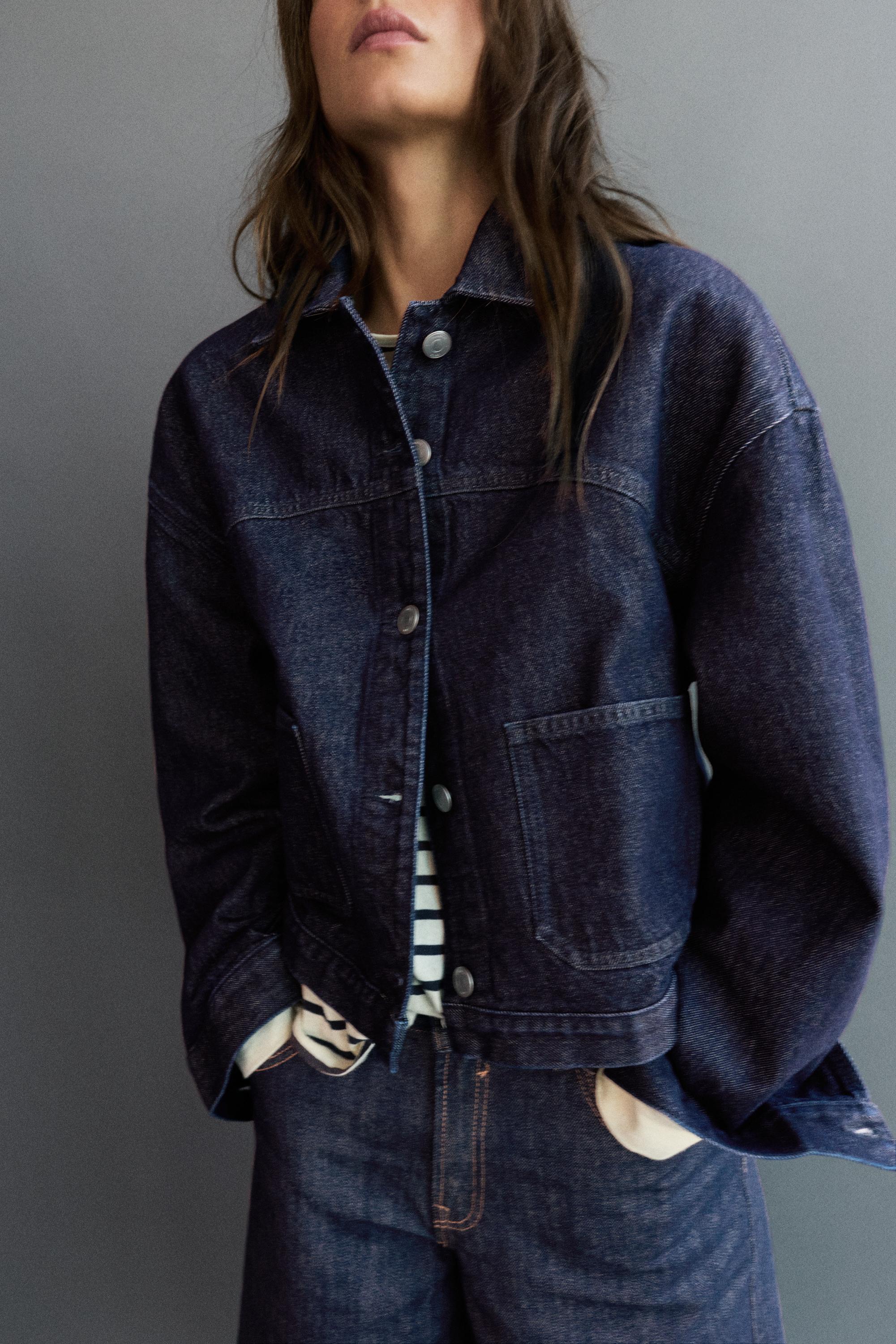 Boxy denim overshirt — Navy