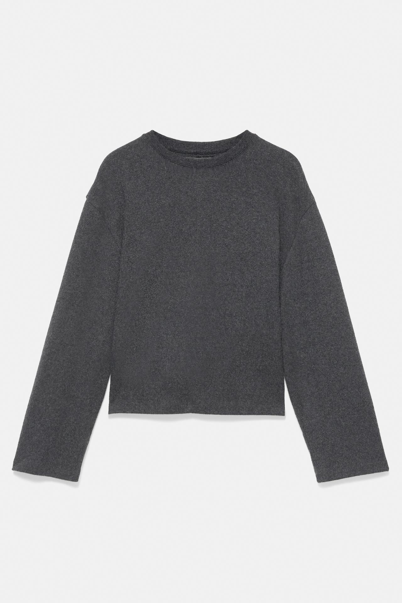 Soft-touch darted T-shirt — Anthracite grey
