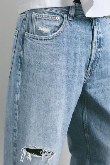 Ripped straight-leg jeans — Medium blue 3