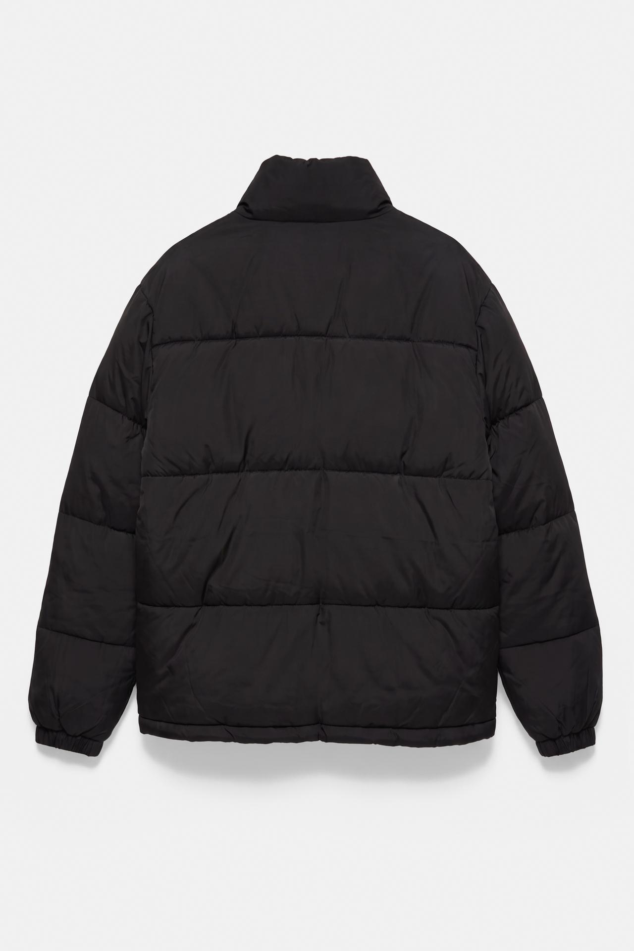 High neck puffer jacket — Black