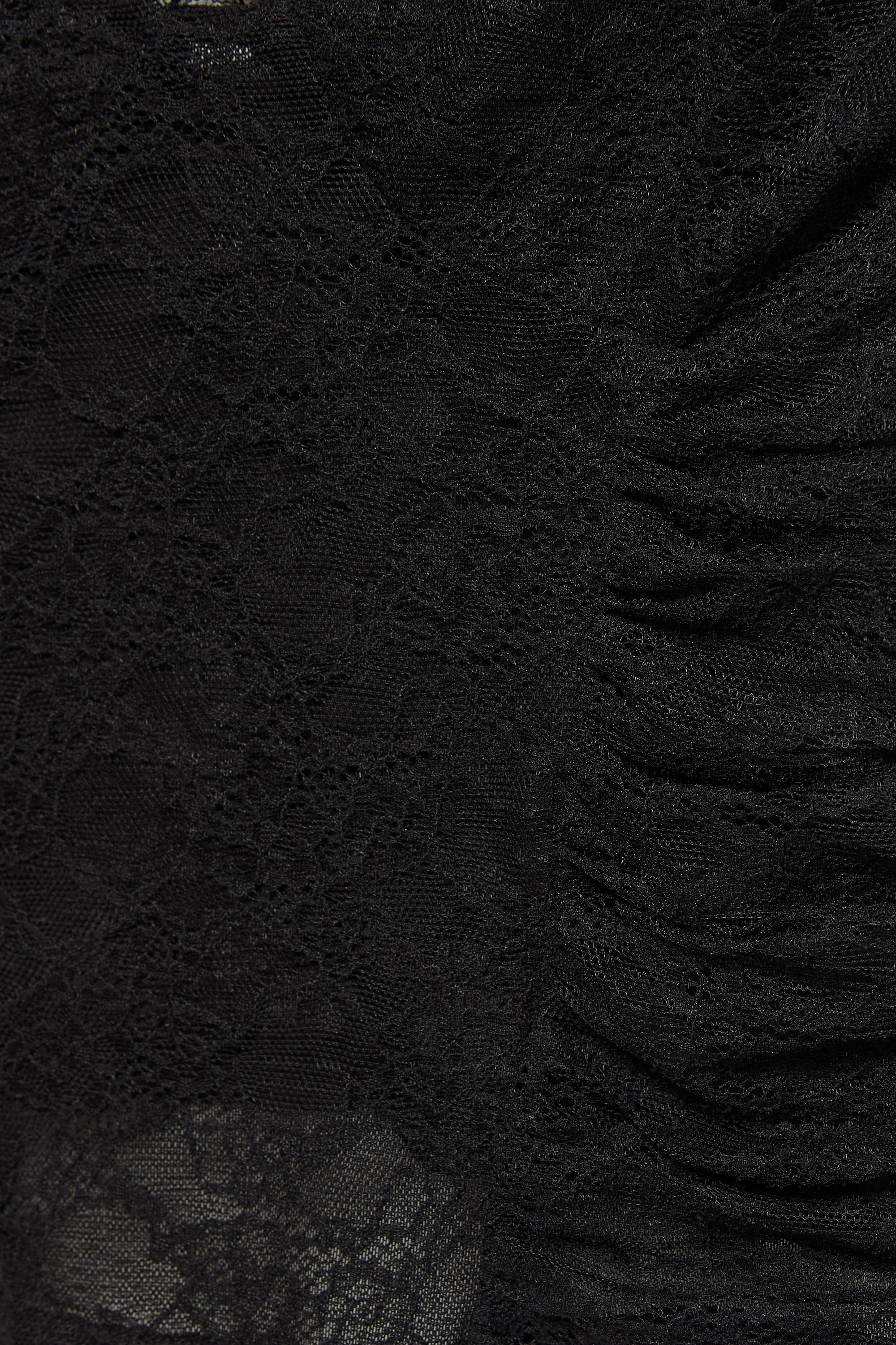 Lace corsetry-inspired top — Black