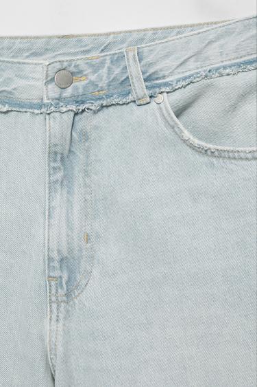 Wide-leg denim Bermuda shorts — Pale indigo 5