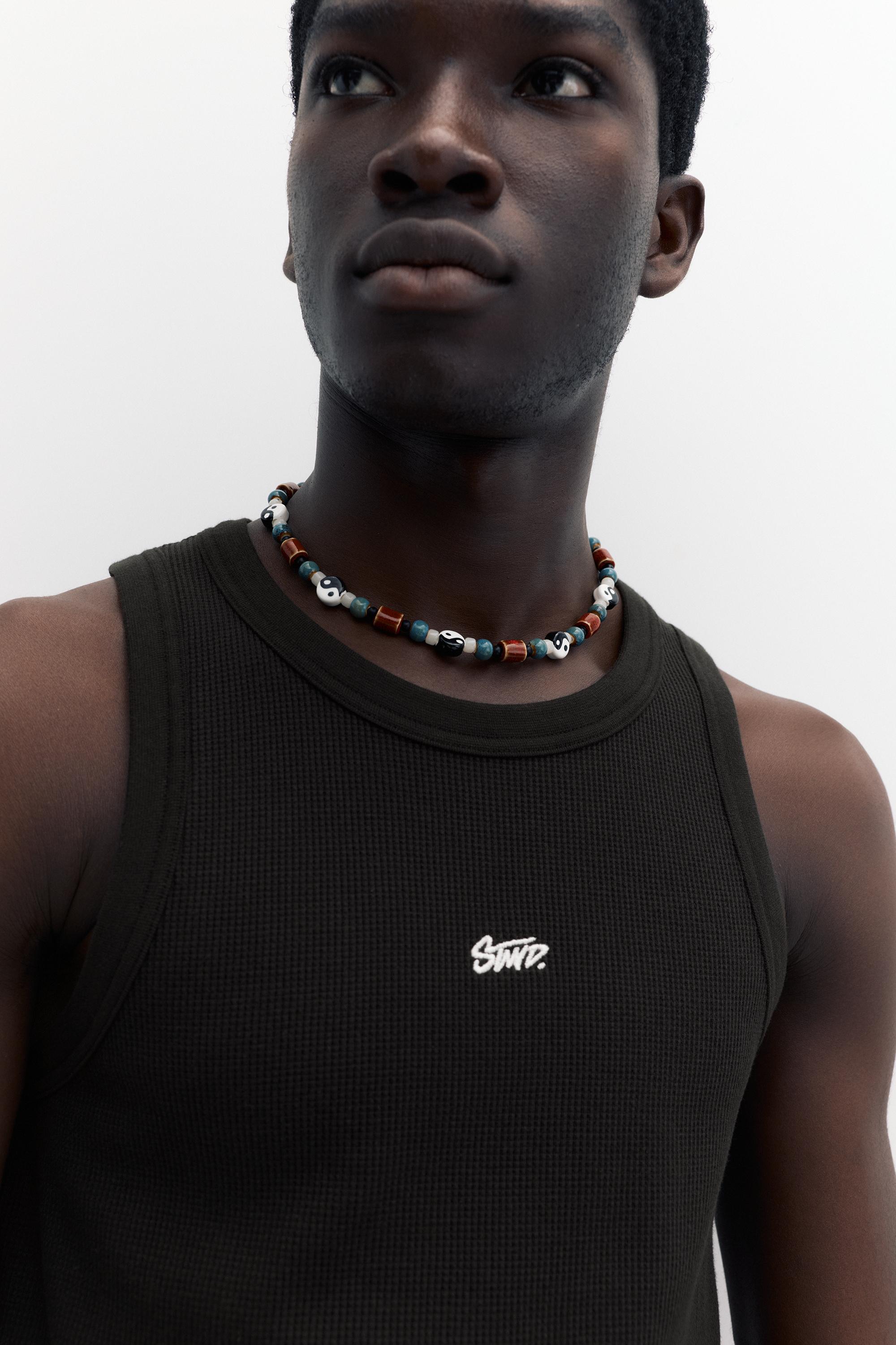 STWD waffle-knit vest — Black