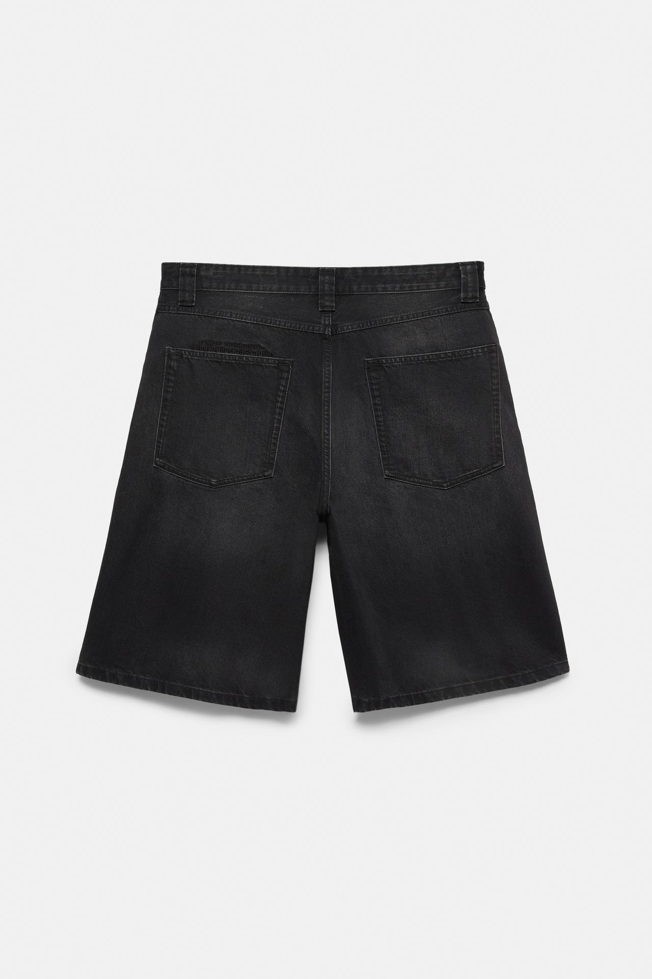 Skater denim Bermuda shorts — Faded black