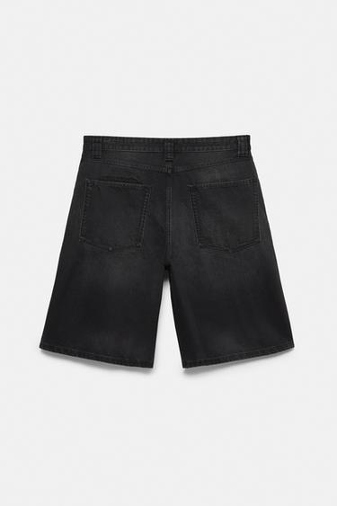 Skater denim Bermuda shorts — Faded black 7