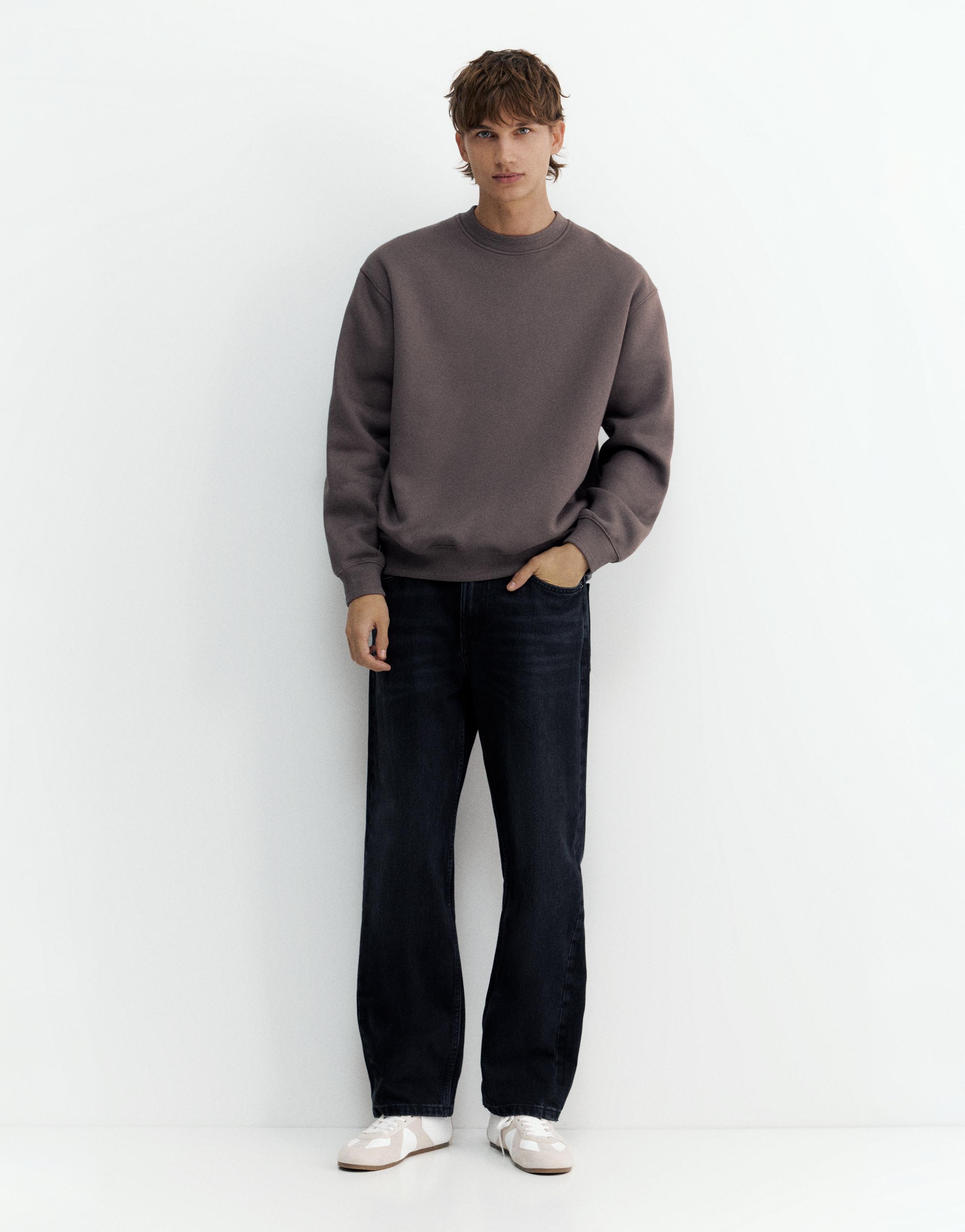Relaxed fit round neck sweatshirt — Anthracite grey