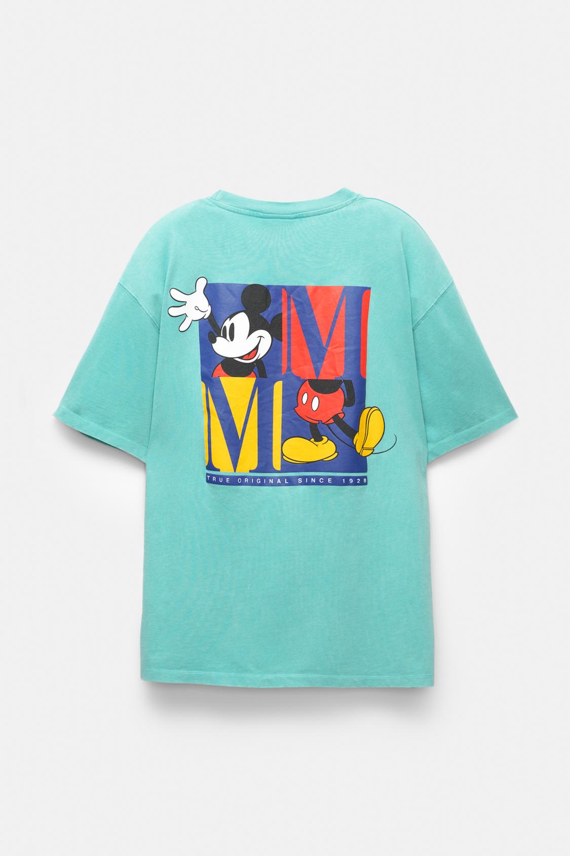 Clothing Pull And Bear Disney Sweatshirt Turquoise Mickey Mouse T